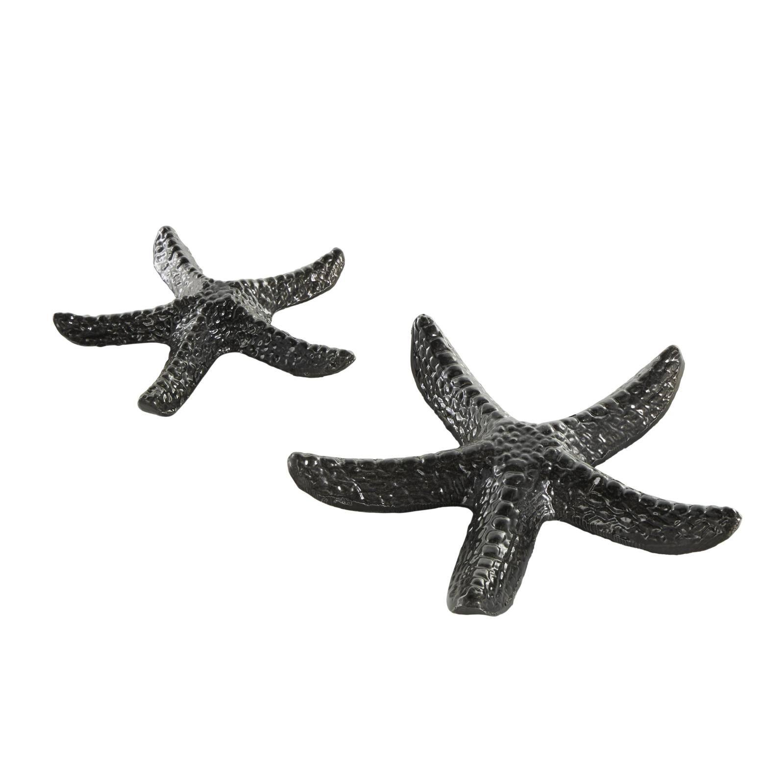 Black Aluminum Metal Starfish Bubble Textured Sculptures, 2ct.