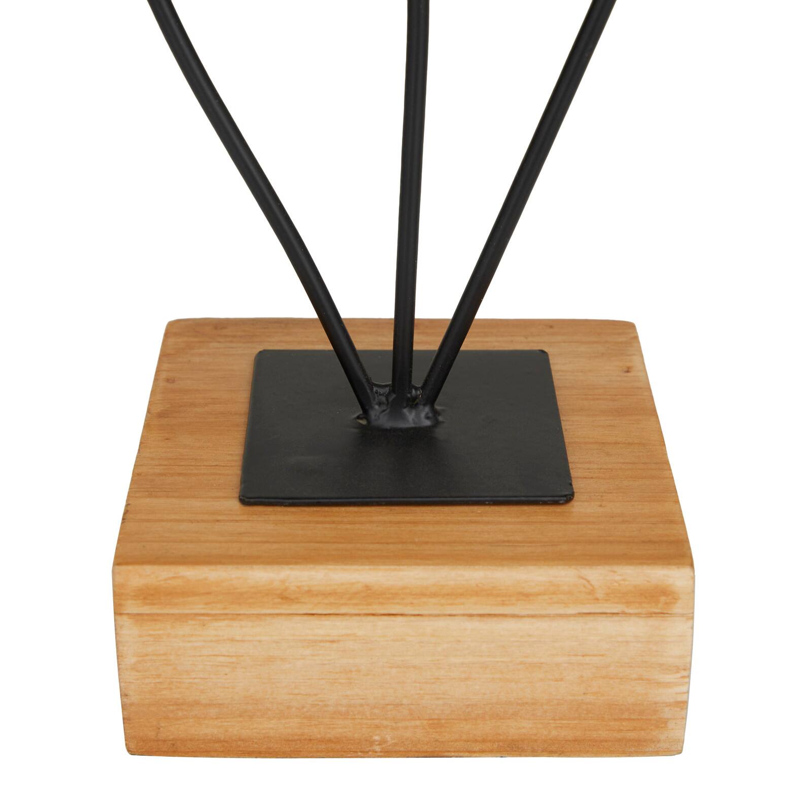 Black Metal Contemporary Floral Sculpture 18" x 9" x 4"