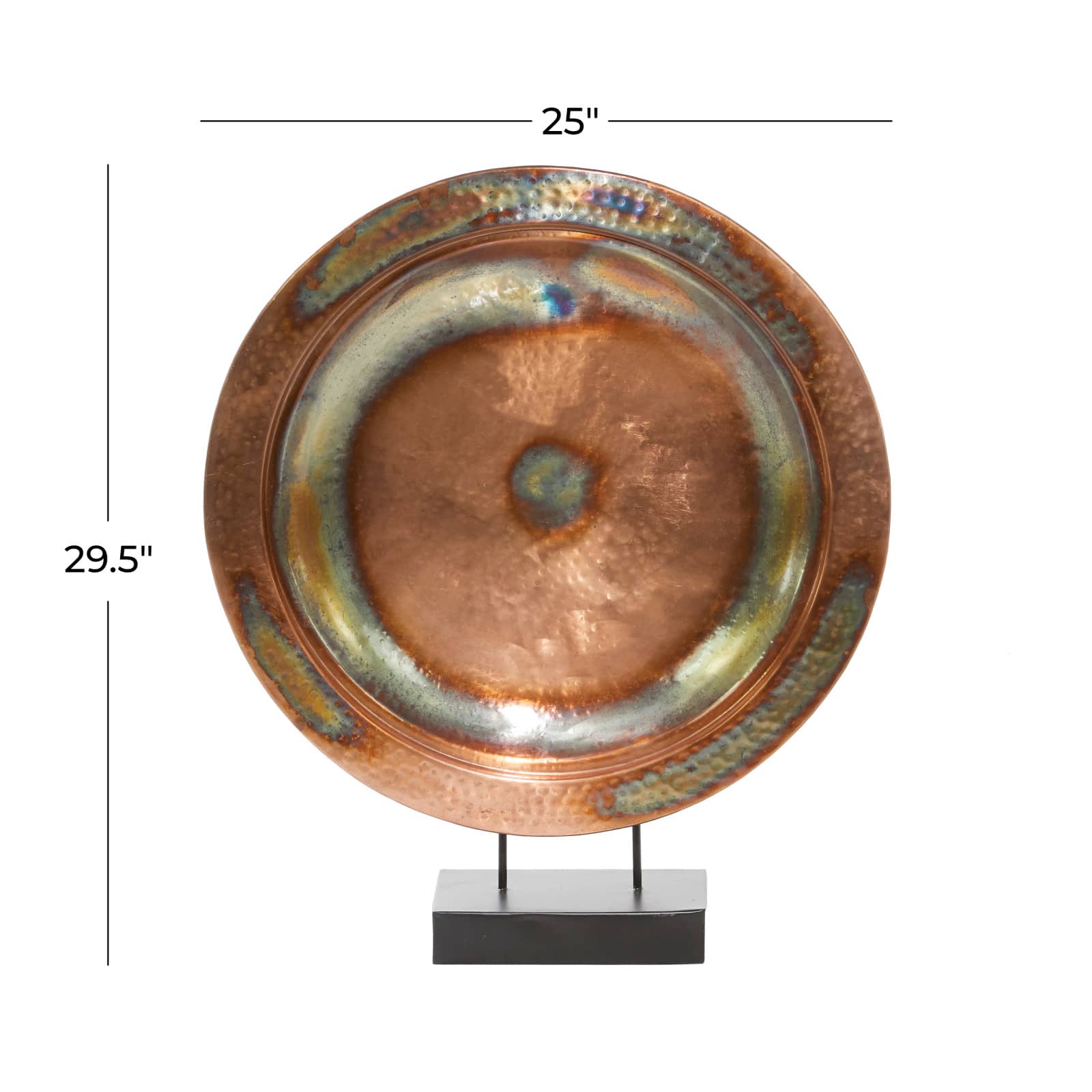 29.5" Copper Metal Round Charger Plate Sculpture
