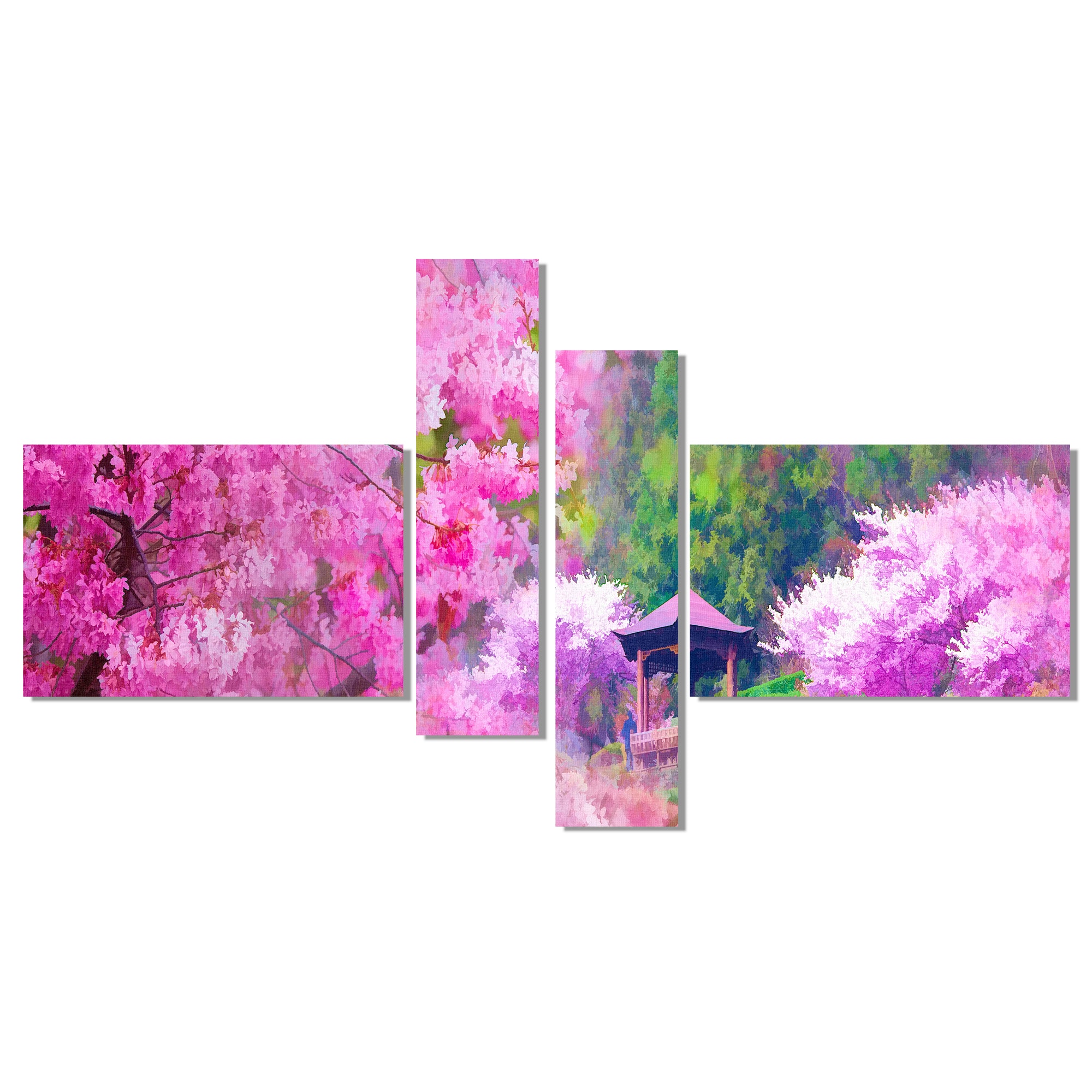 Designart - Japanese Cherry Flowers - Floral Art Canvas Print