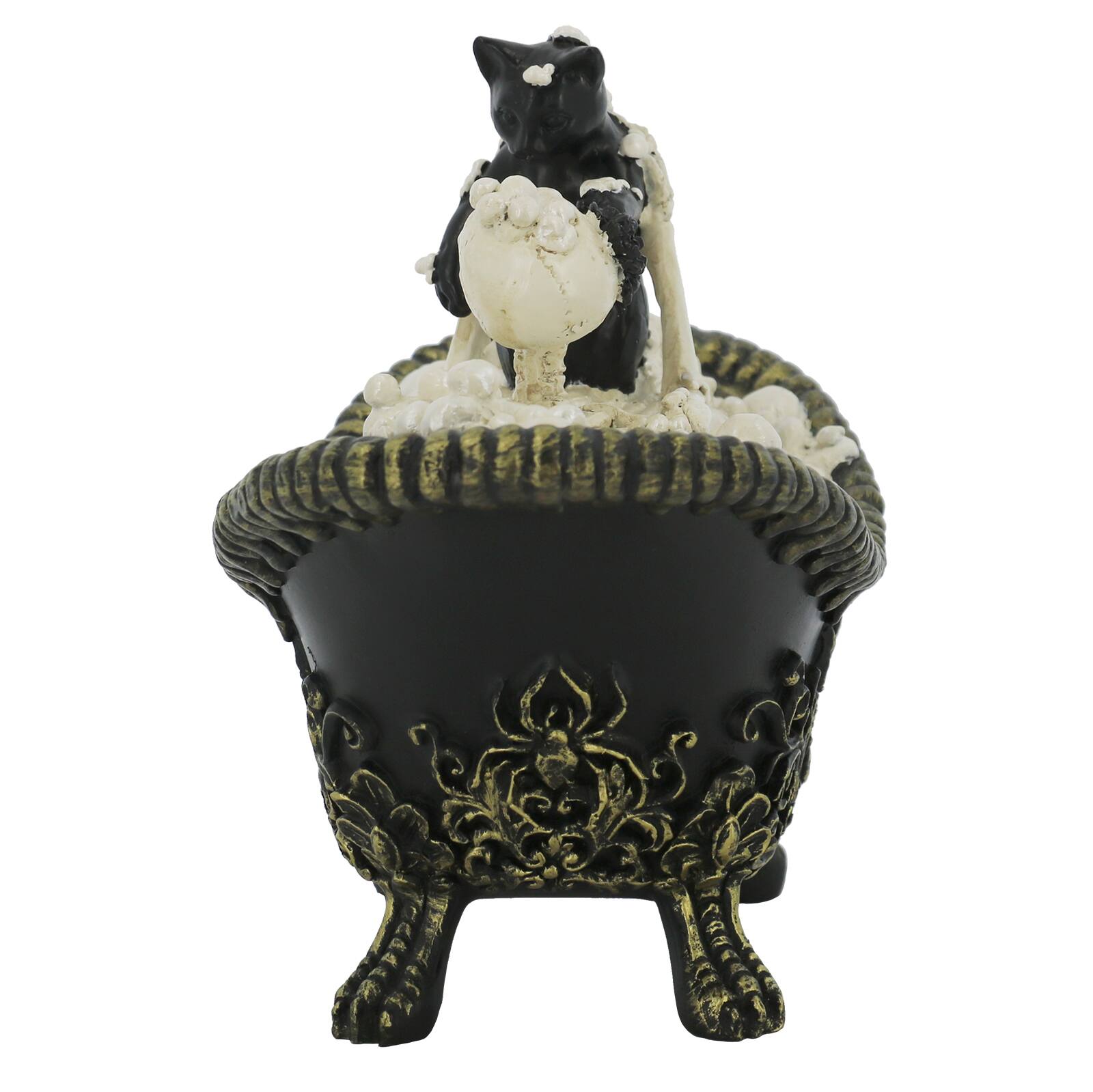 7.75&#x22; Bathing Skeleton with Black Cat Tabletop D&#xE9;cor by Ashland&#xAE;