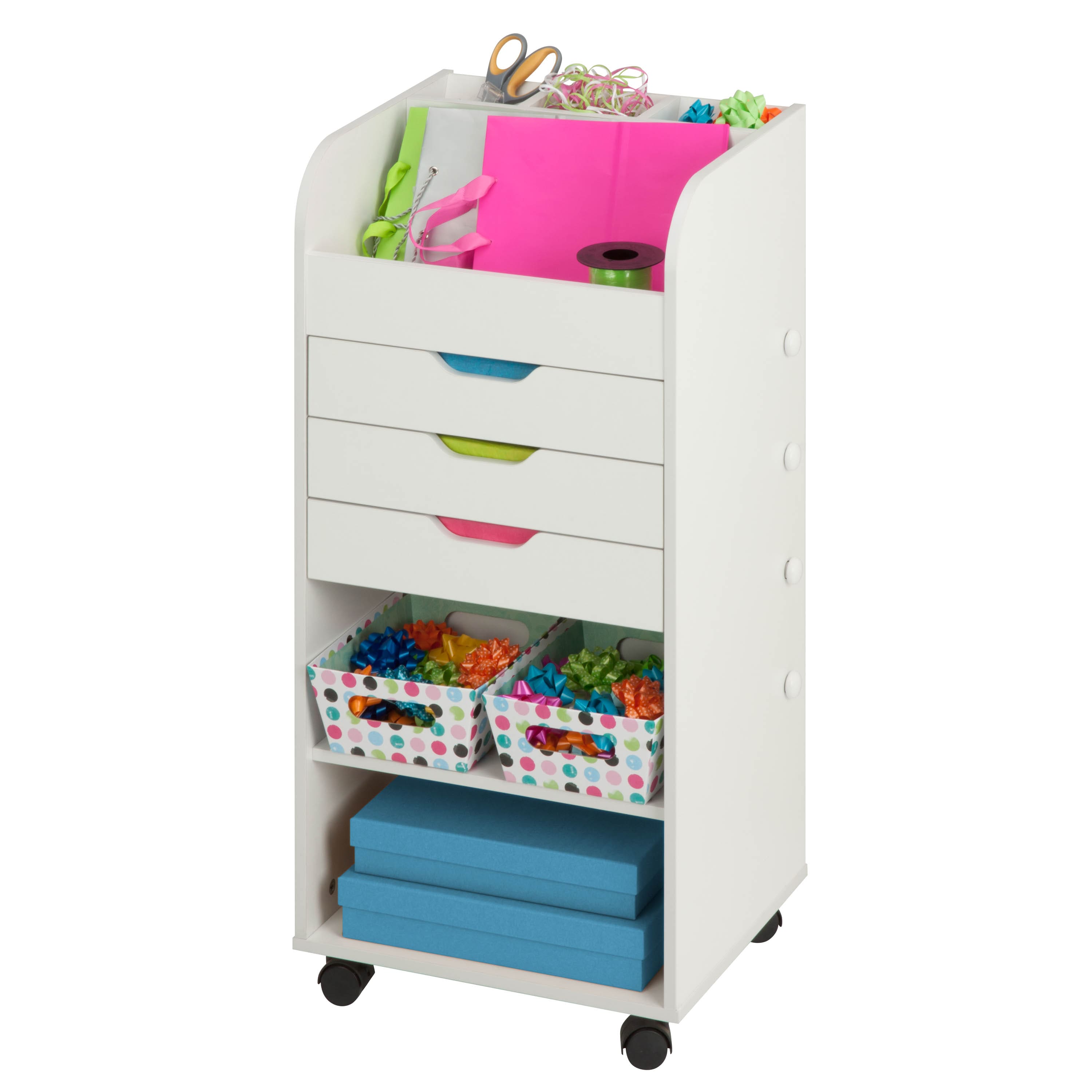 Honey-Can-Do 8 Drawer Rolling Cart White/Gray