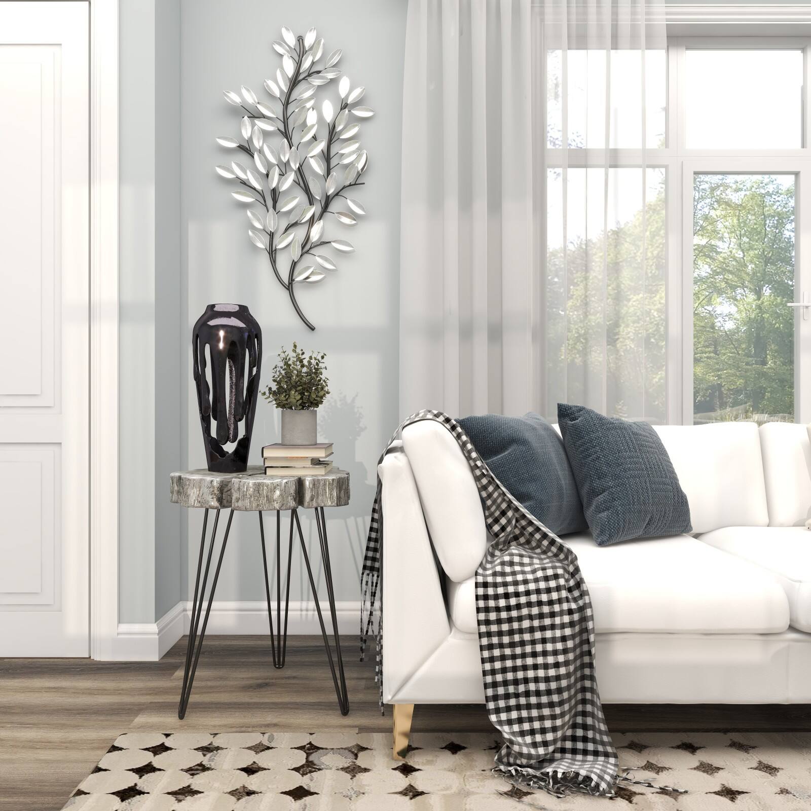 19" Black Aluminum Drip Vase with Melting Designed Body