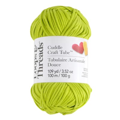 Cuddle Craft Tube™ Yarn by Loops & Threads®, Color: Glowstick Green ...
