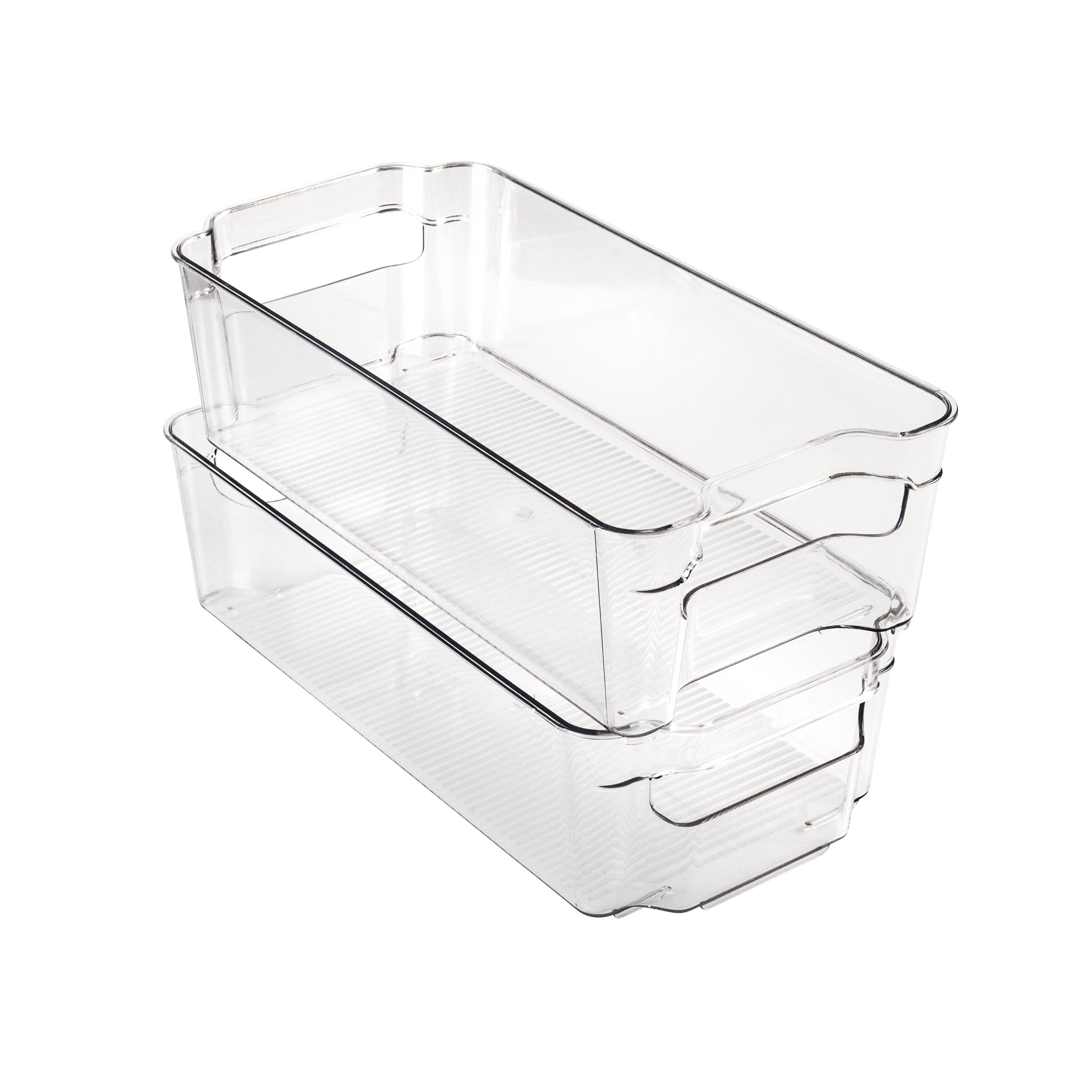 Honey Can Do Clear BPA-Free Stackable Refrigerator Organizer Storage Bins Set