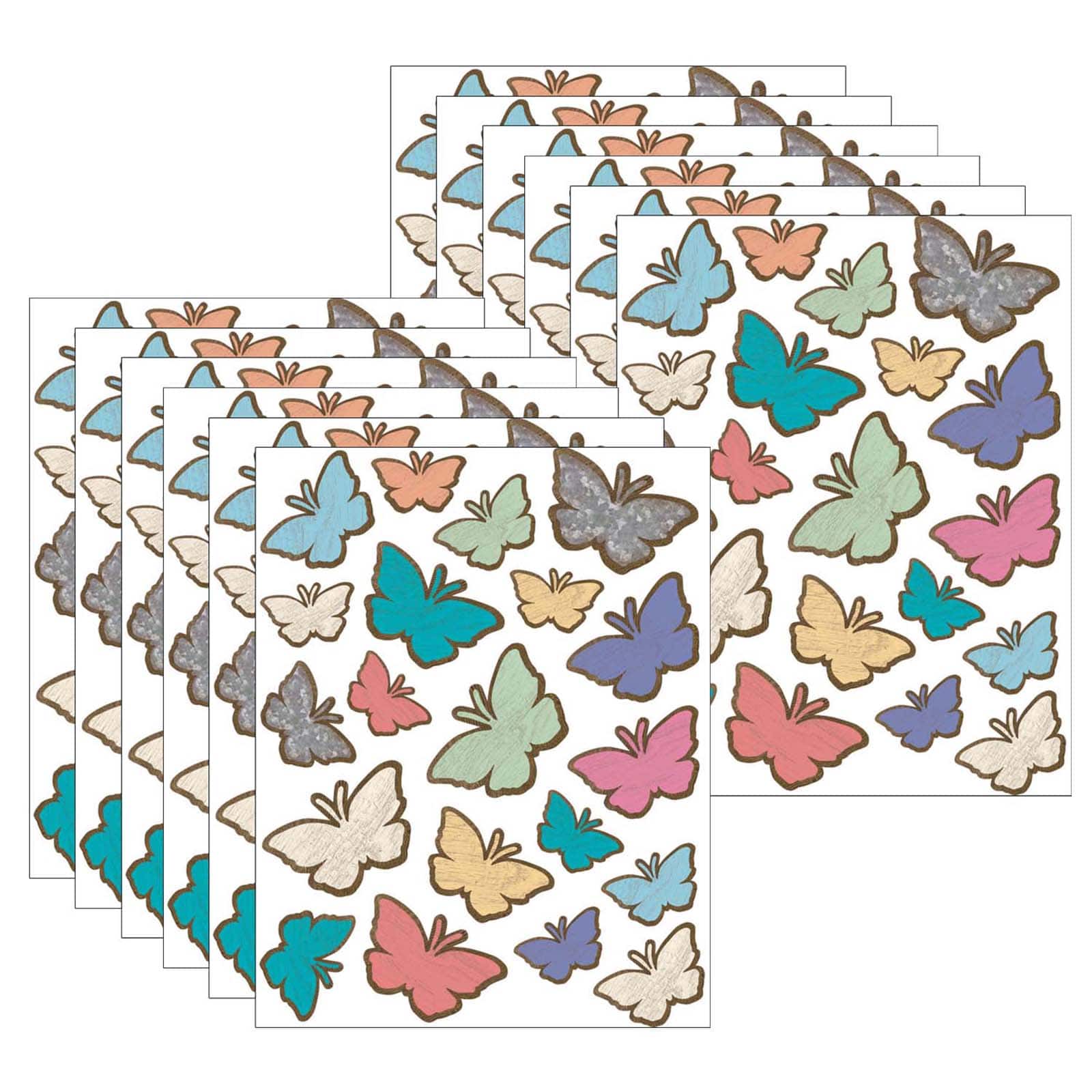 Teacher Created Resources Home Sweet Classroom Butterflies Stickers, 12 Packs of 120