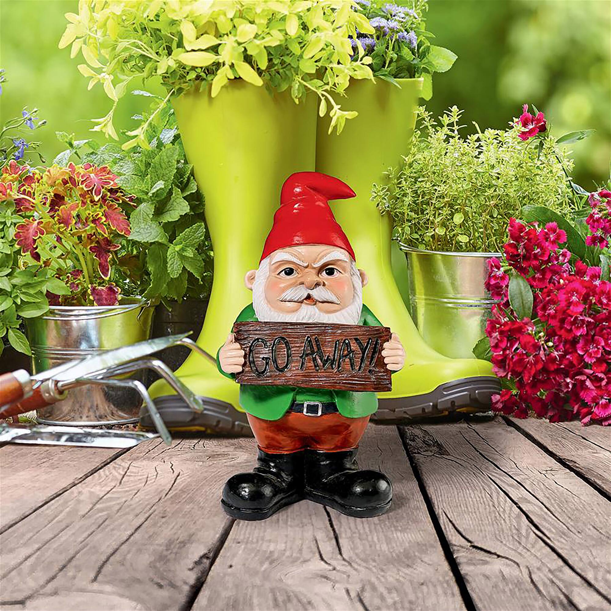 Design Toscano 8&#x22; Mr. Bad Attitude Unwelcoming Garden Gnome Statue