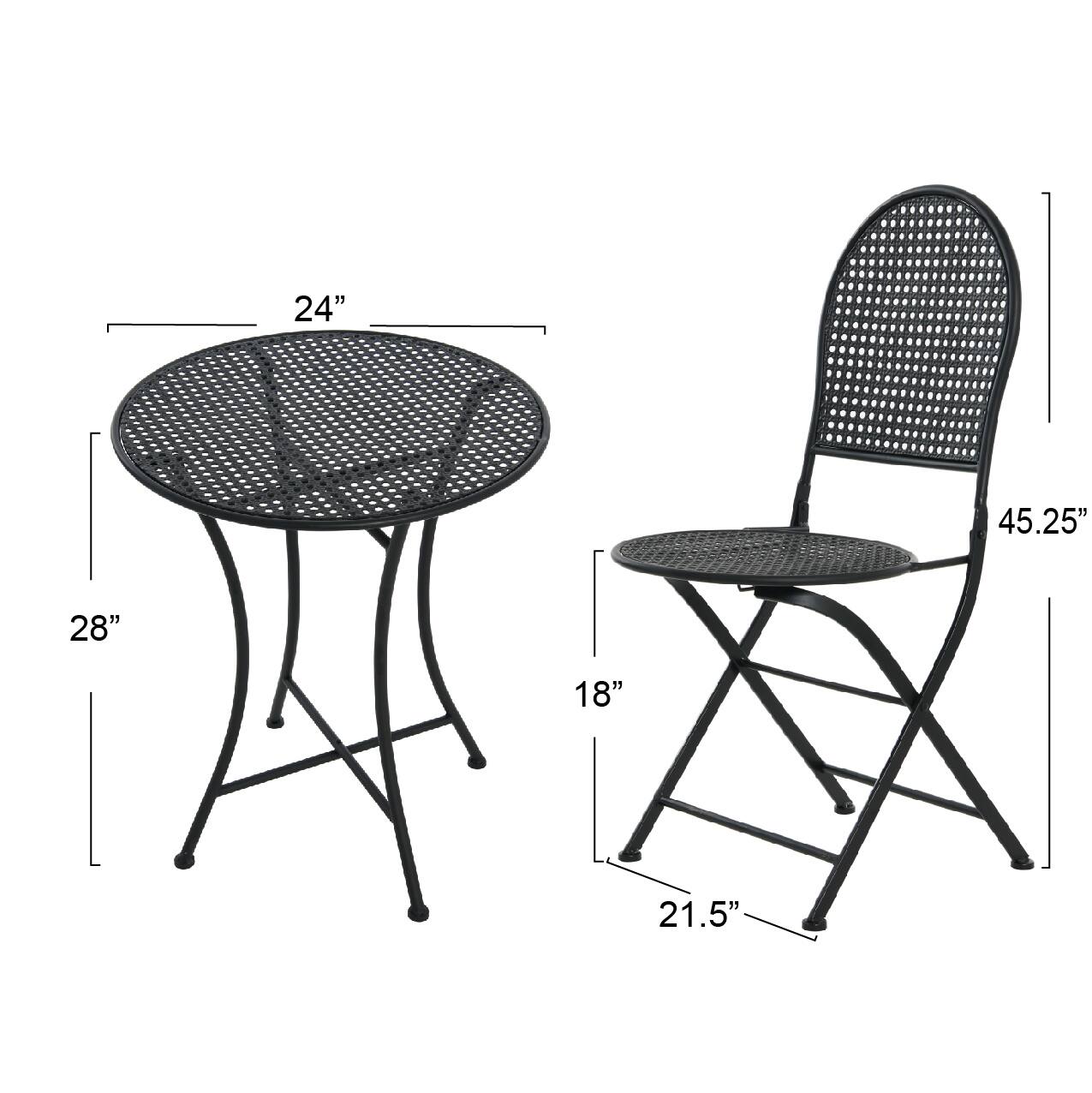 Metal Cane Outdoor Bistro Patio Set