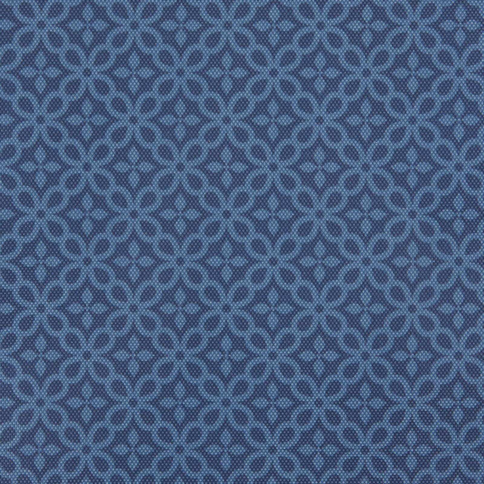 French Blue Tonal Lattice Print Outdoor Tablecloth 60" Round