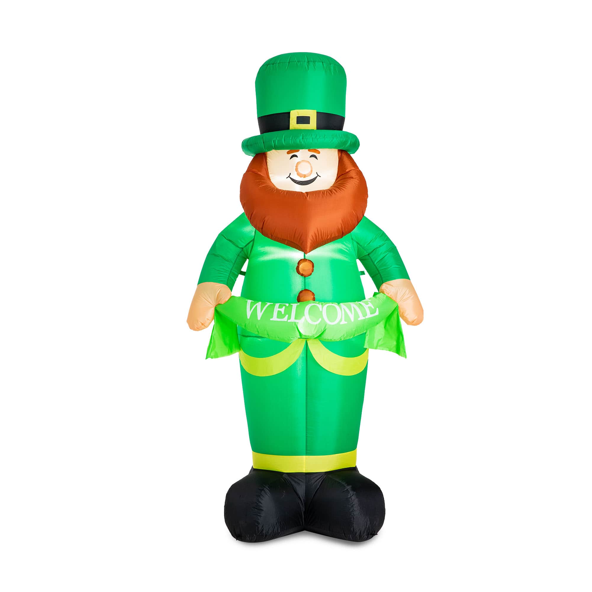 Glitzhome&#xAE; 8ft. Lighted St. Patrick&#x27;s Day Leprechaun Inflatable D&#xE9;cor