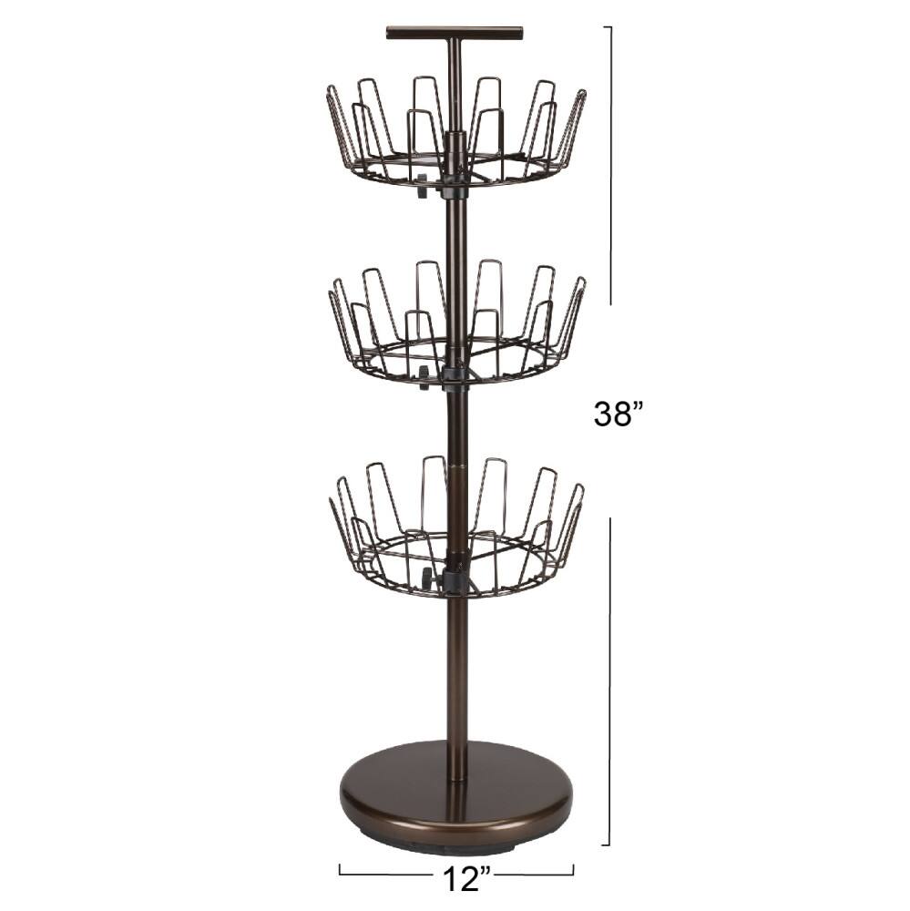 Household Essentials 38&#x22; Brown 3-Tier Revolving Shoe Tree