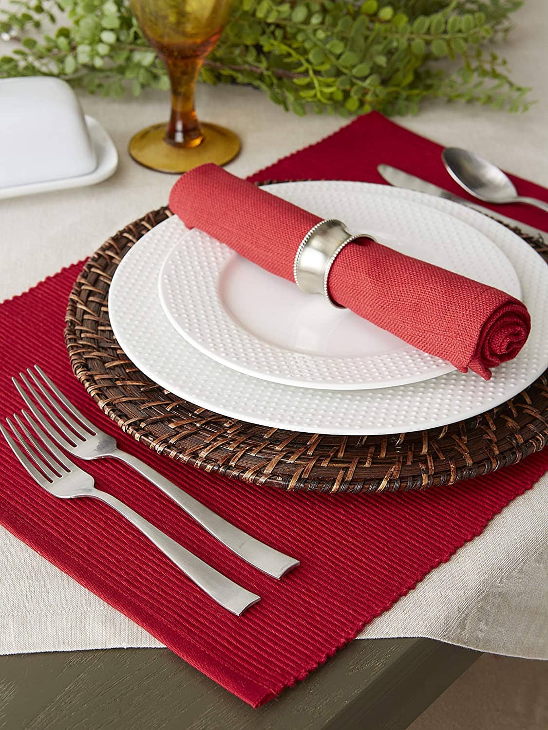 DII&#xAE; Ribbed Cotton Placemats, 6ct.