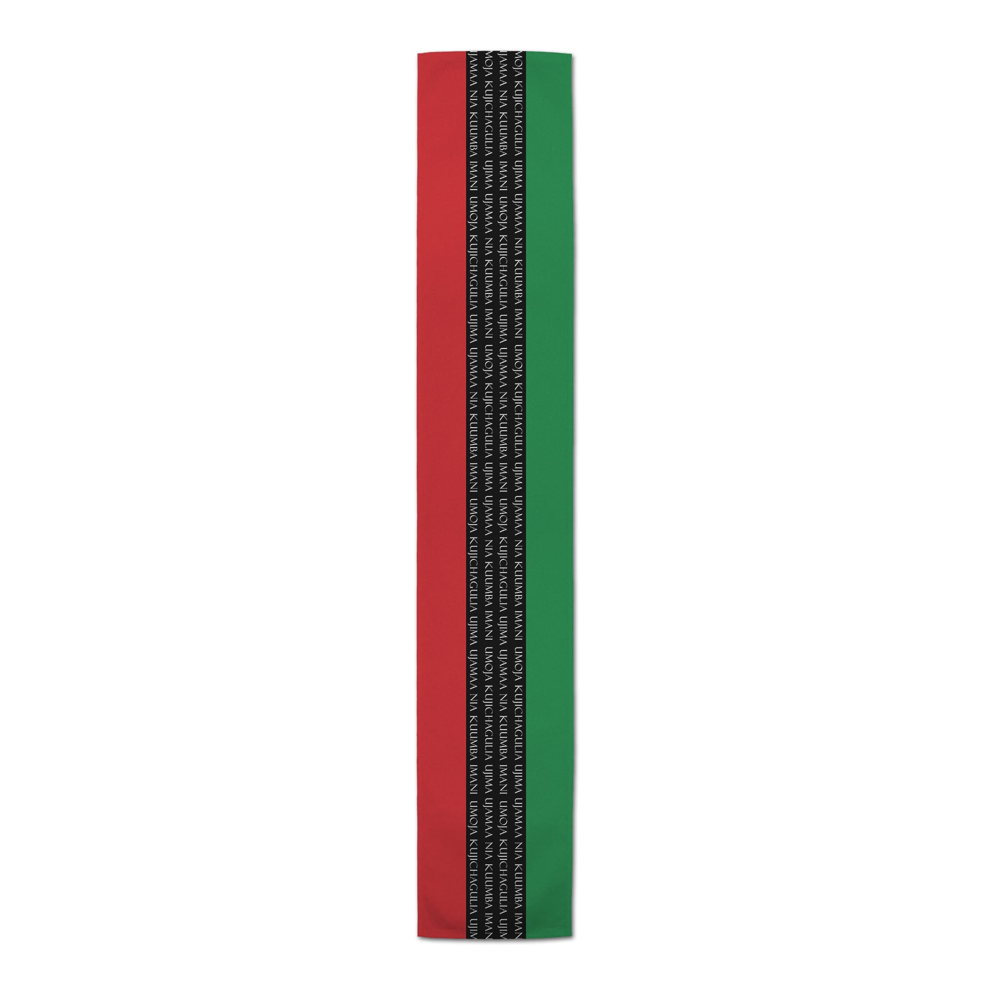 90&#x22; Kwanzaa Principles Tri Color Poly Twill Table Runner