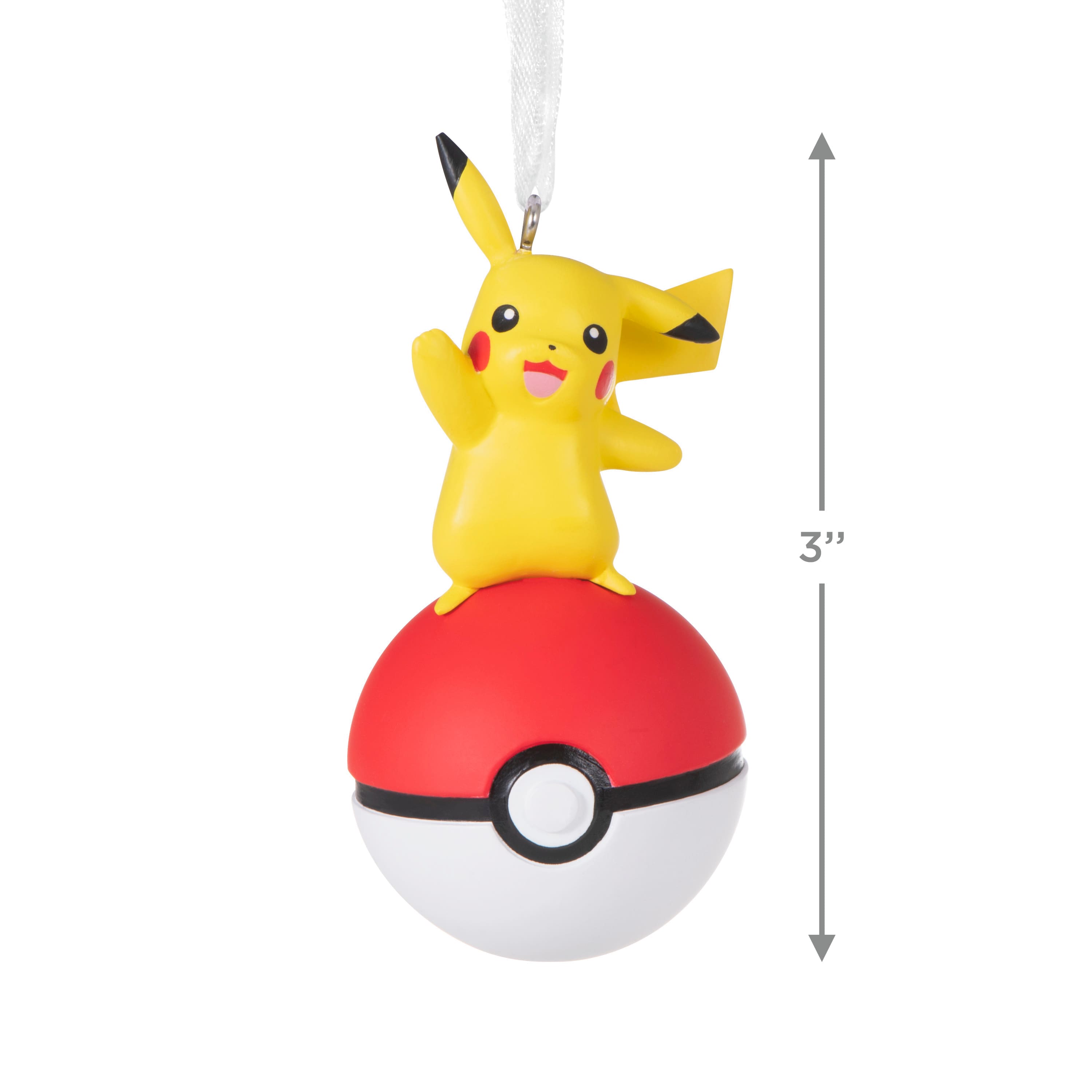 Hallmark 3&#x22; Pok&#xE9;mon&#x2122; Pikachu on Pok&#xE9; Ball Ornament