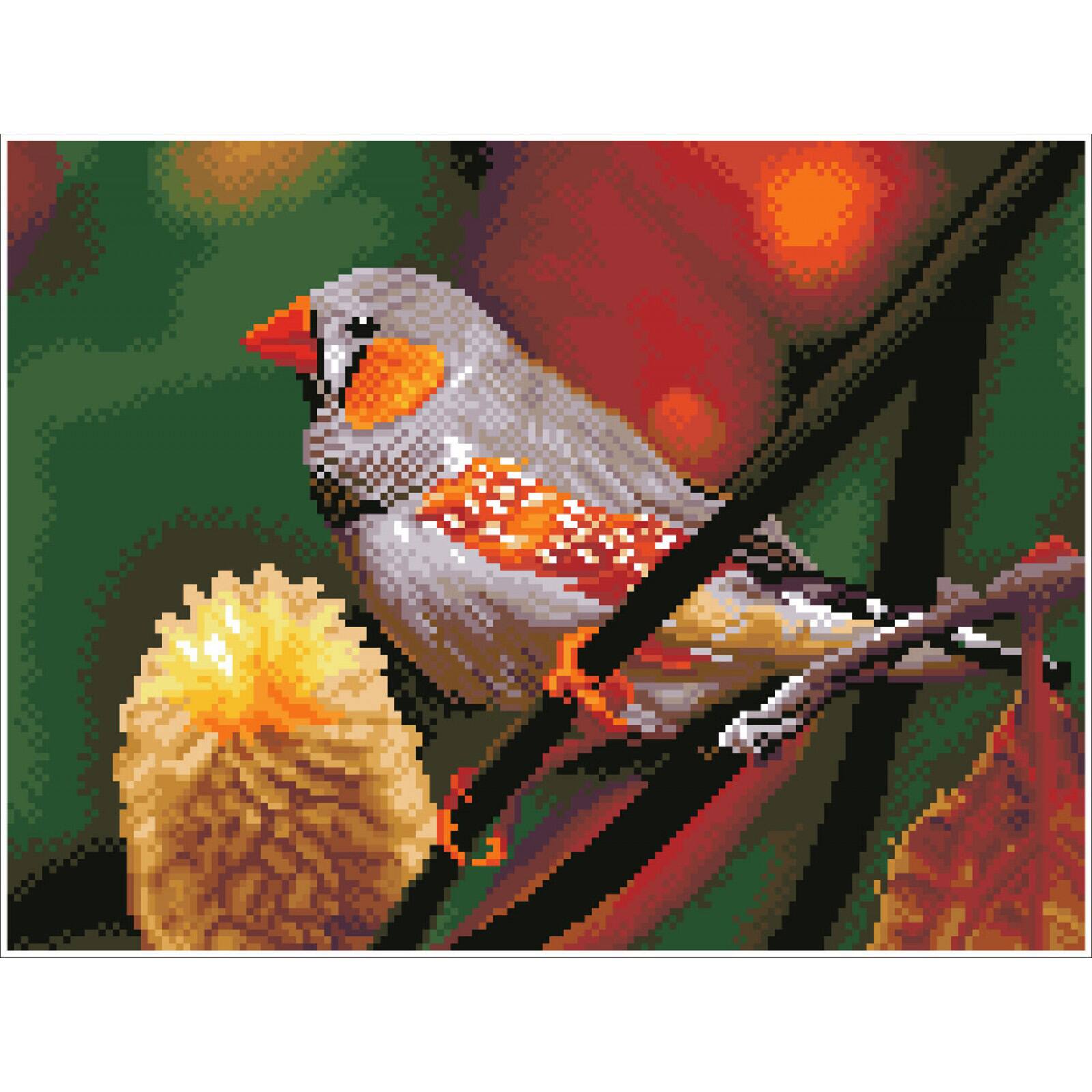 Diamond Dotz® Intermediate Gouldian Finch Pre-Framed Diamond Painting Kit