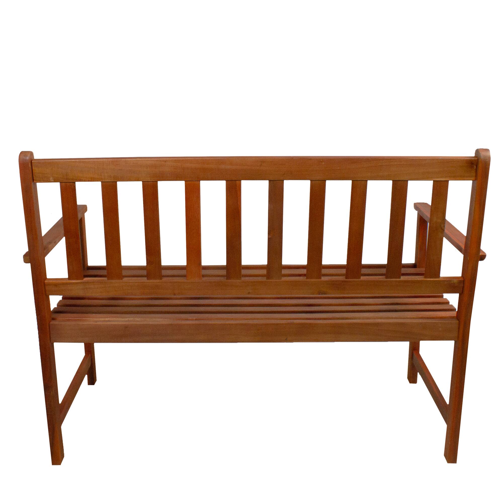 48" Light Brown Acacia Wood Outdoor Patio Bench