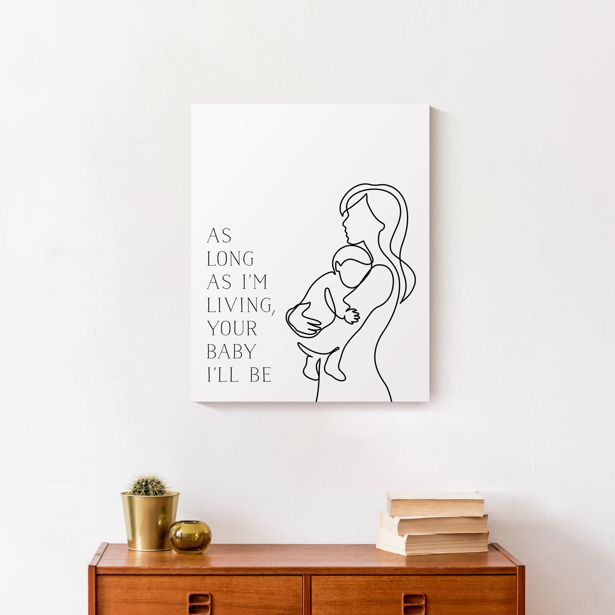 My Baby You'll Be Outline Canvas Wall Art