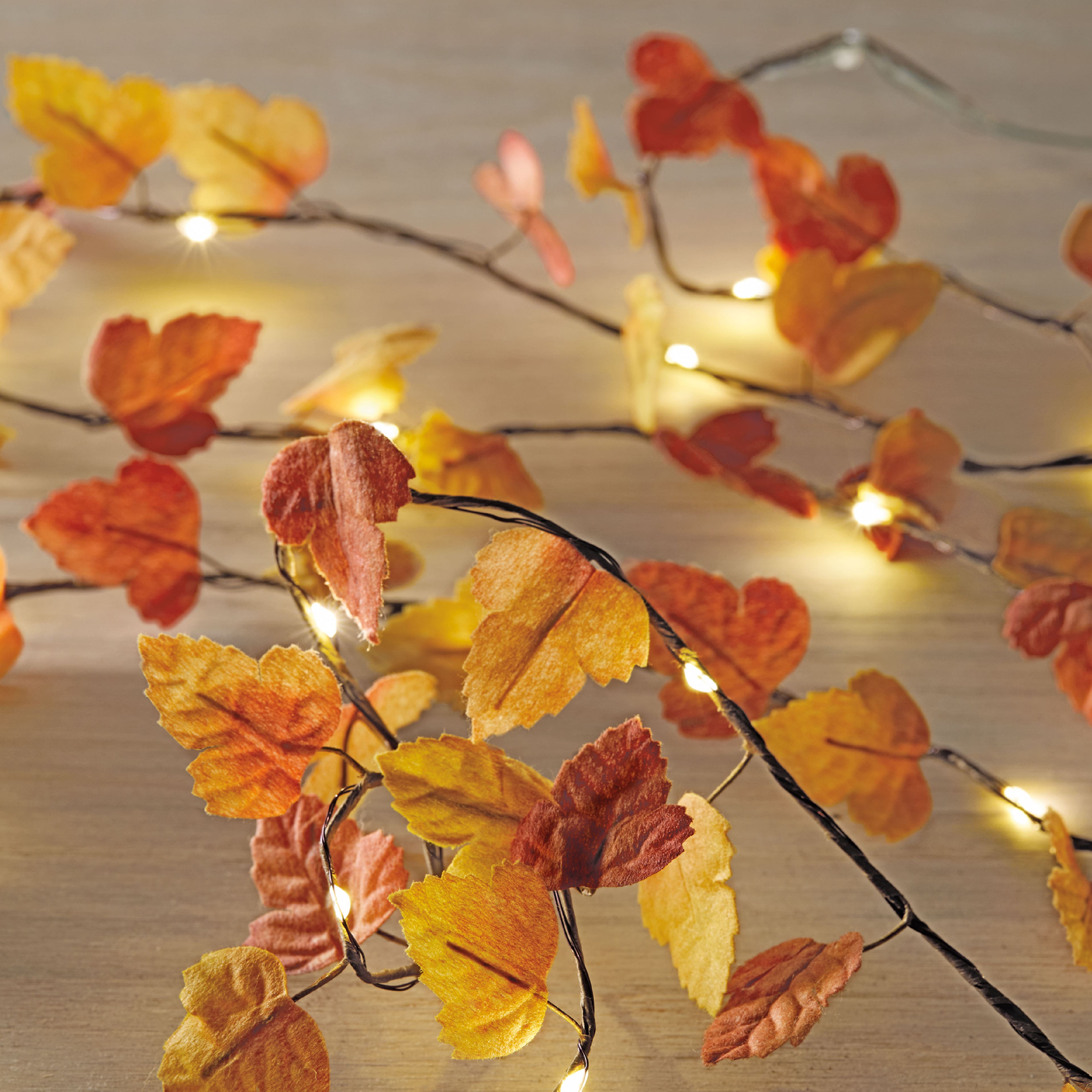 18ct. Warm White LED Maple Leaves String Lights by Ashland&#xAE;