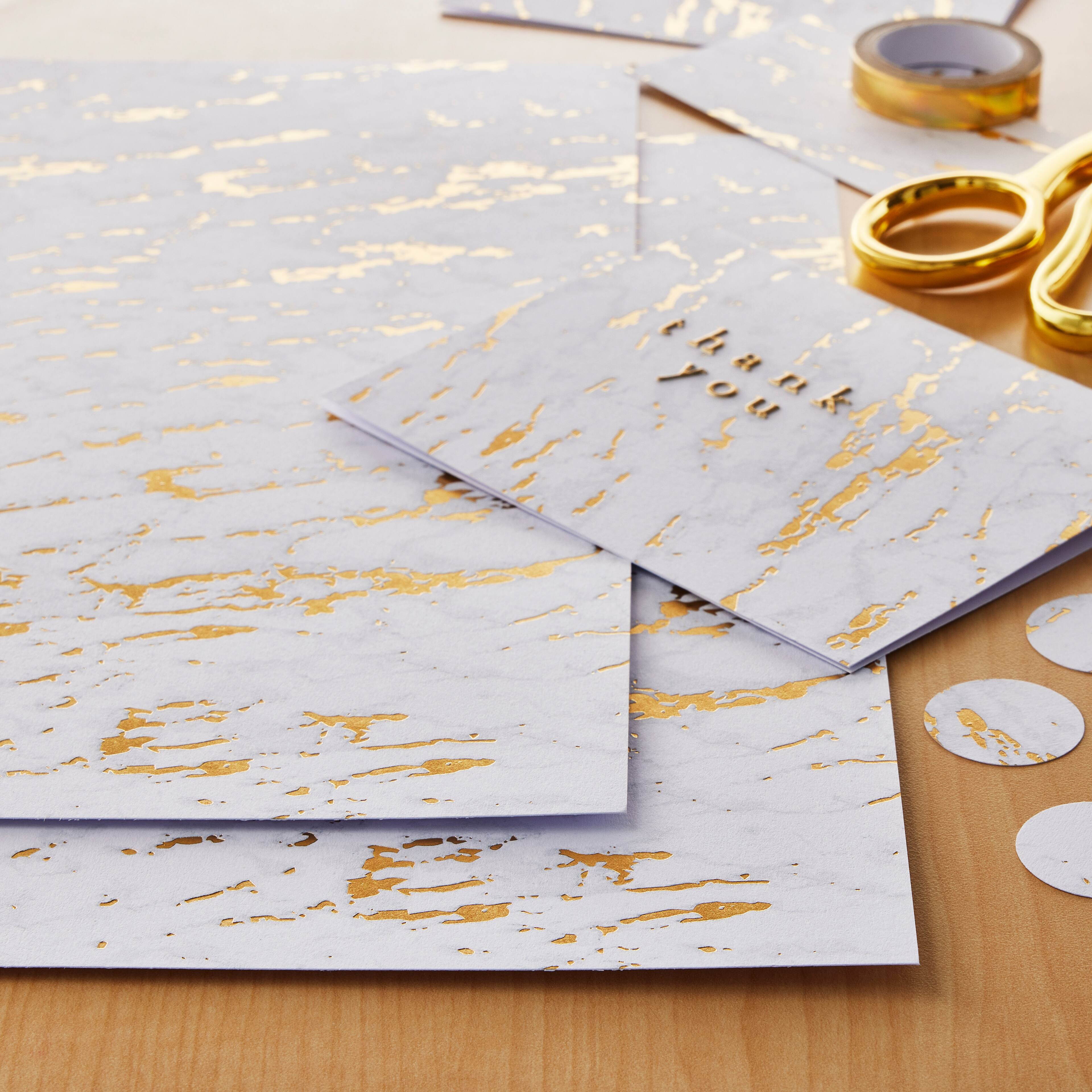 Gold Marble Surface Decorated Paper by Recollections®, 12" x 12"