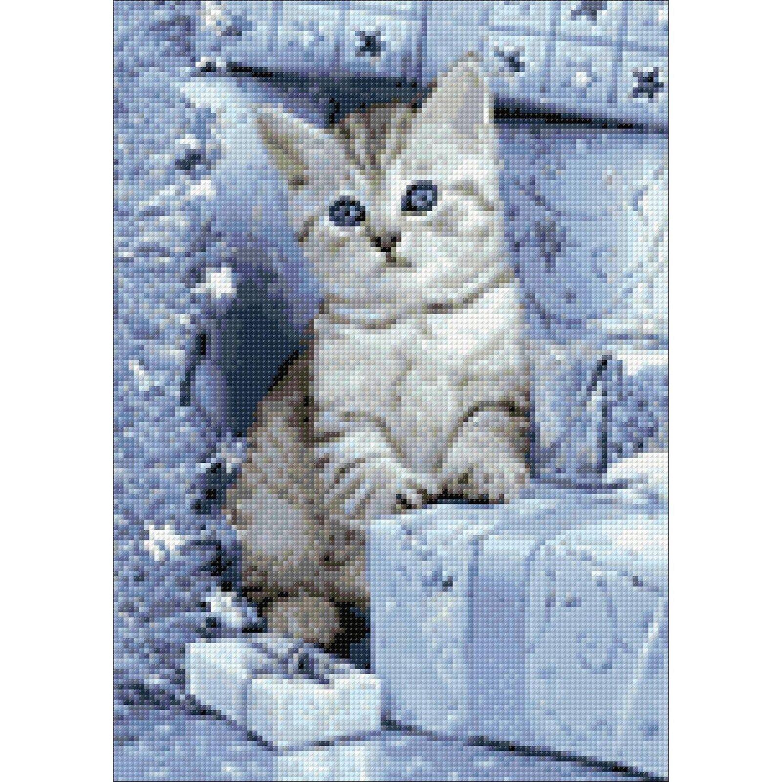 Wizardi Kitten &#x26; Christmas Presents Diamond Painting Kit