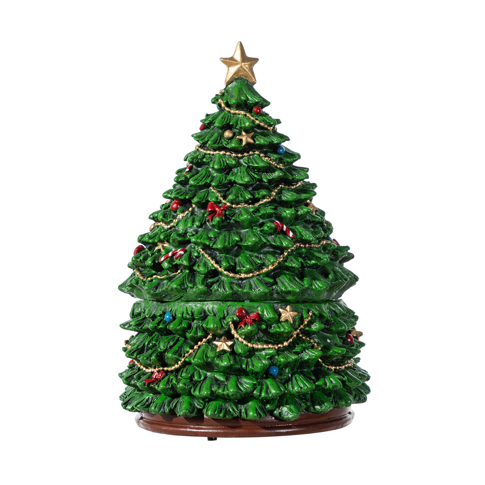 Glitzhome&#xAE; 100mm Christmas Resin Lighted Musical Snowflakes Christmas Tree Waterglobe