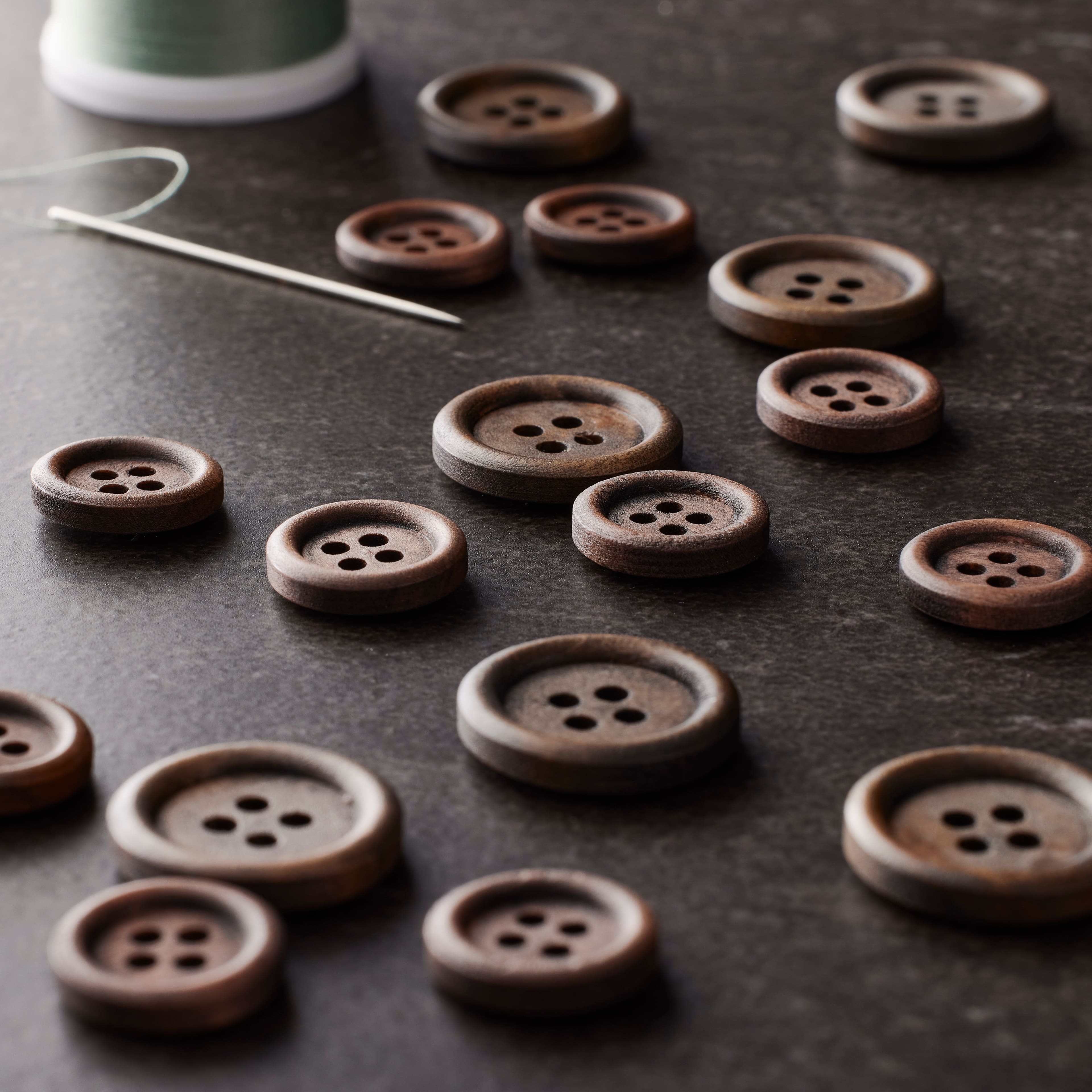 Favorite Findings Dark Wood Buttons By Loops &#x26; Threads&#xAE;