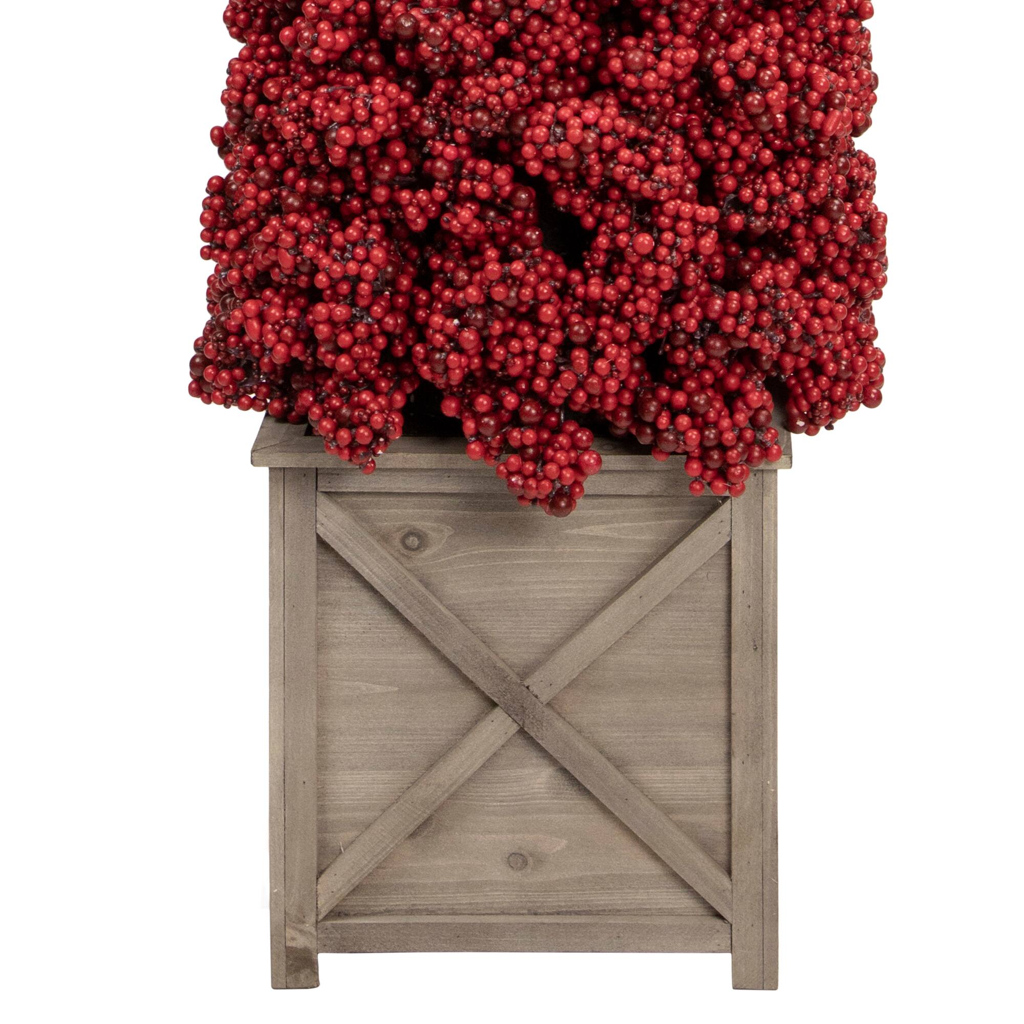 4ft. Red Berry Cone Potted Christmas Topiary