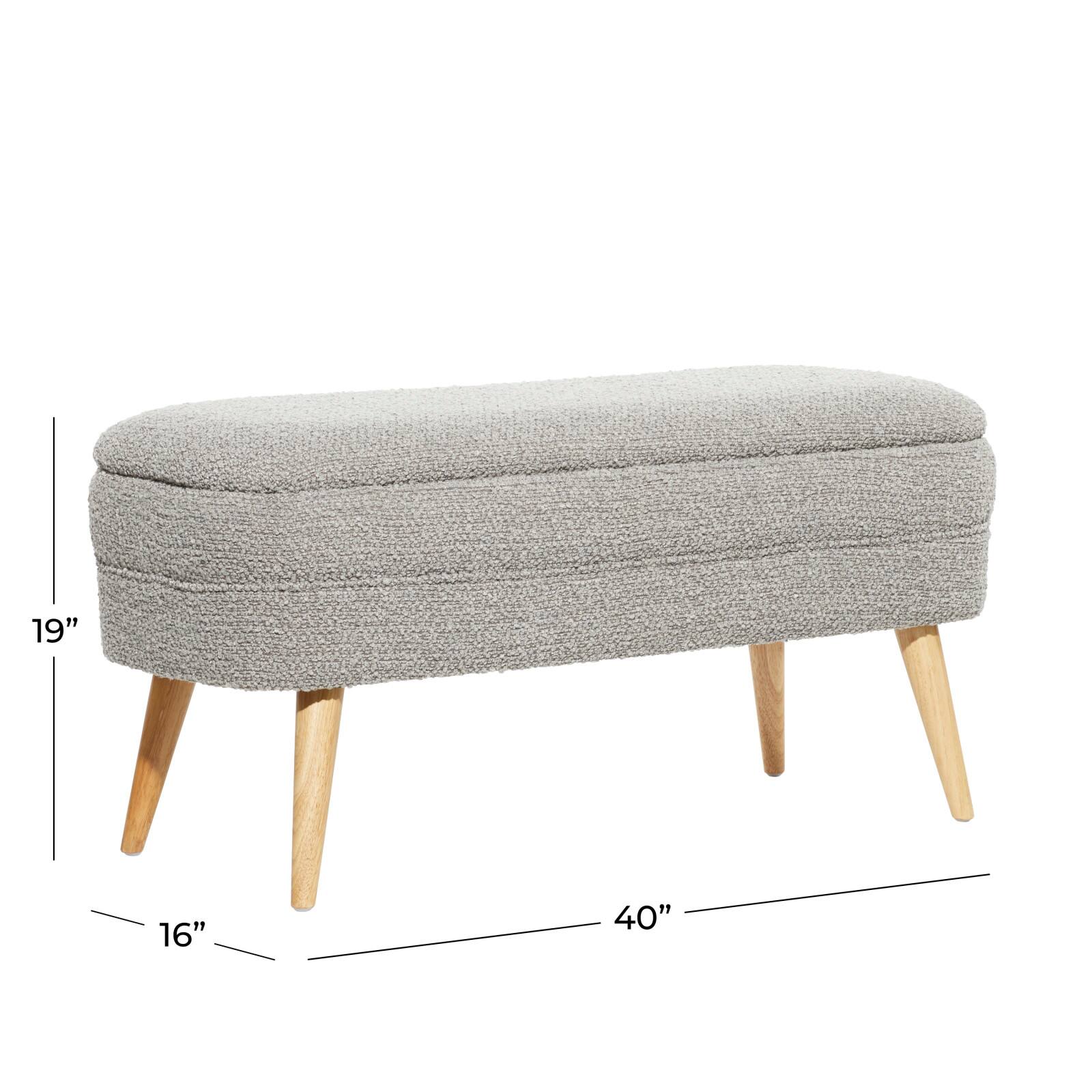 40&#x22; Contemporary Polyester &#x26; Wood Storage Bench