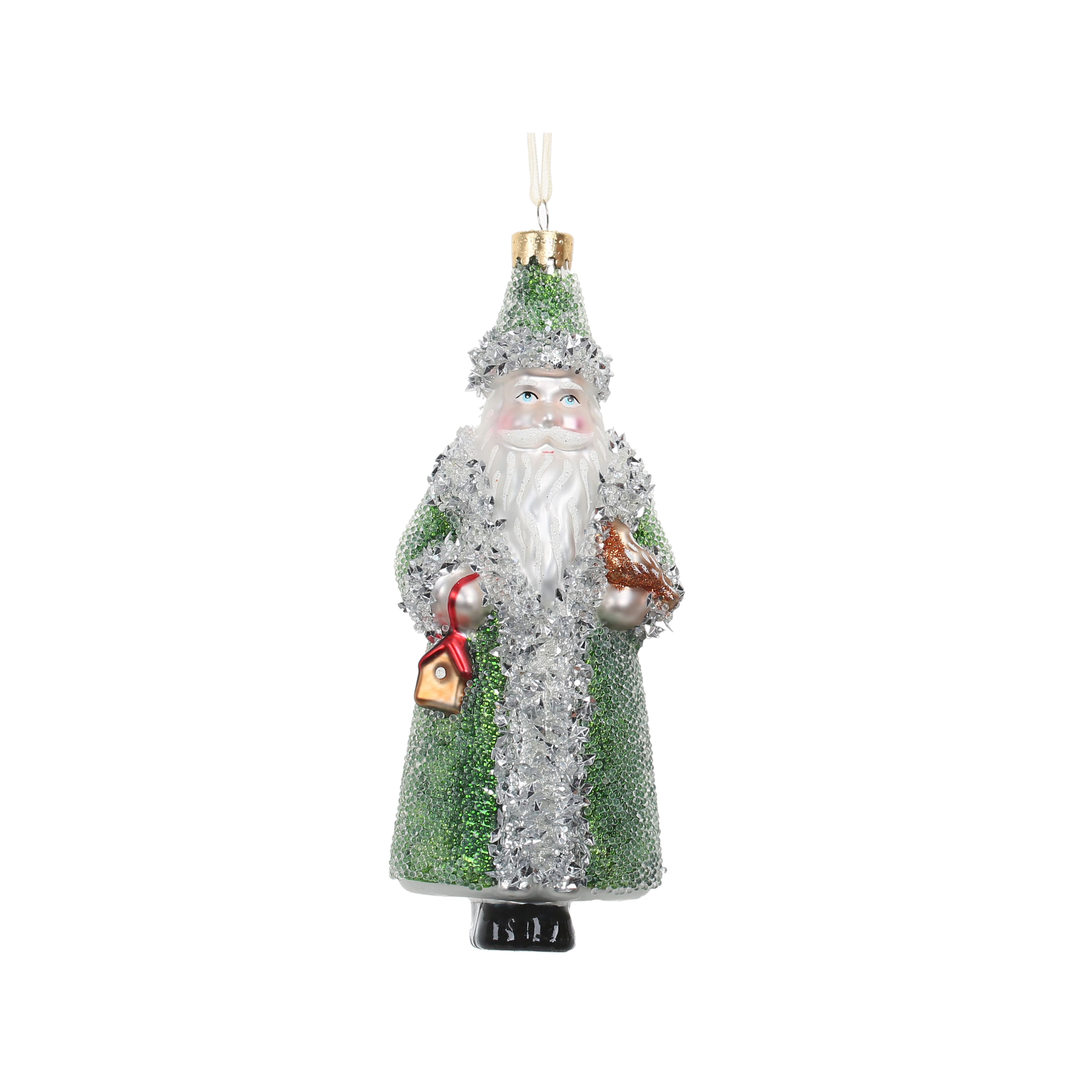 Ornement de p&#xE8;re No&#xEB;l vert en verre de 147 mm d&#x2019;Ashland