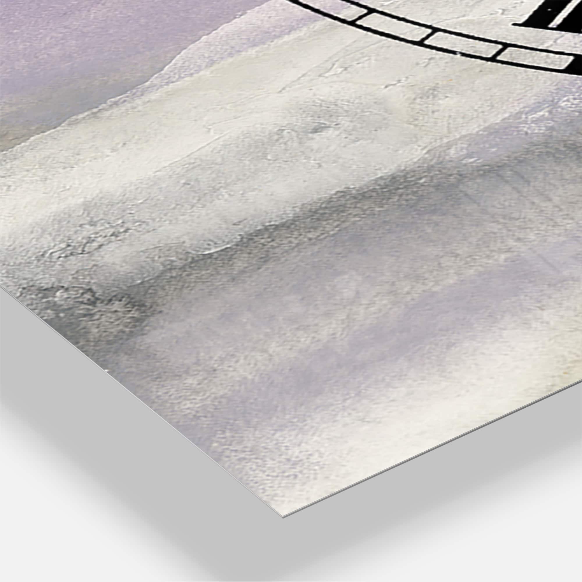 Designart 'Watercolor Minimal Purple Tones I Farmhouse Multipanel Wall Clock