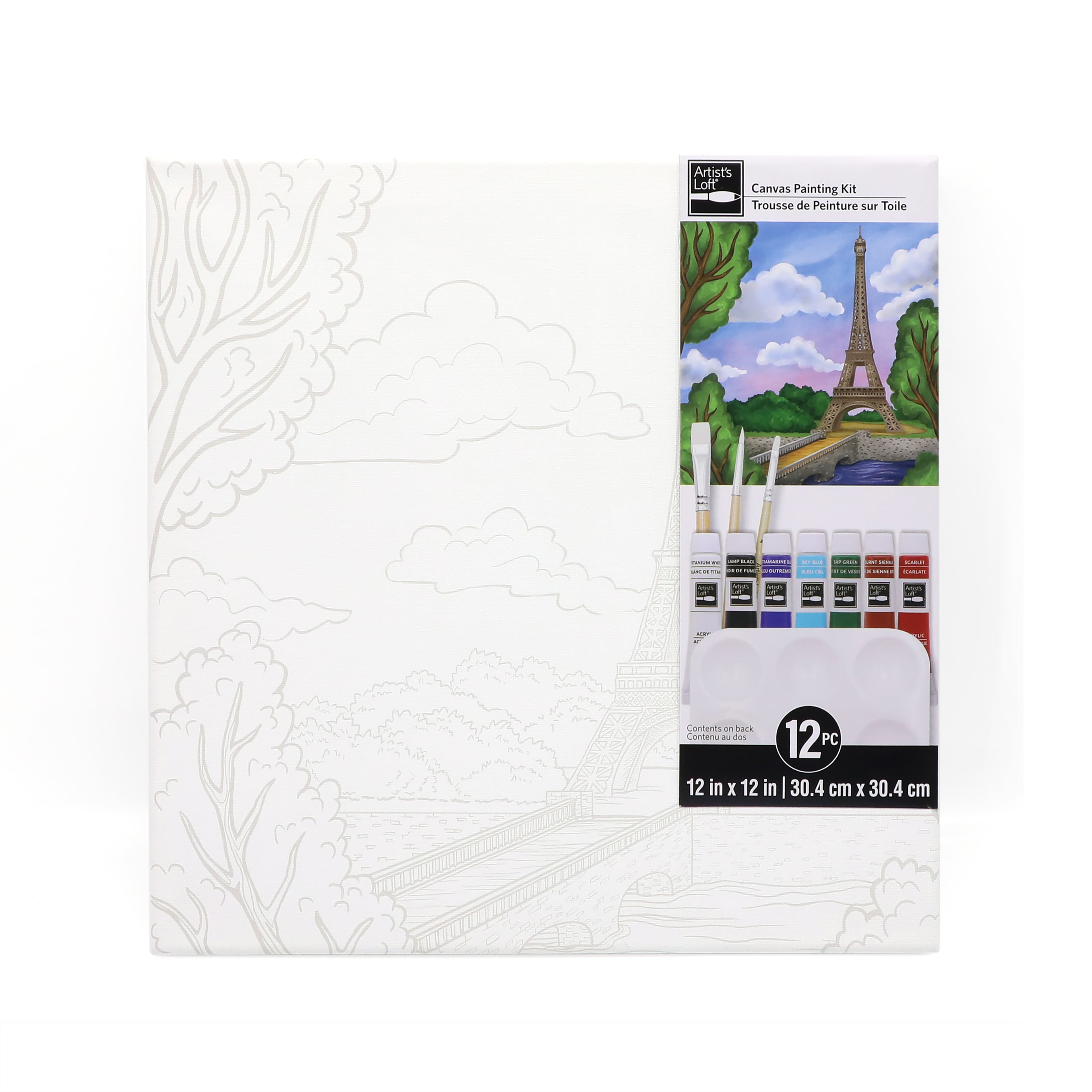 12&#x22; x 12&#x22; Eiffel Tower Canvas Painting Kit by Artist&#x27;s Loft&#xAE;