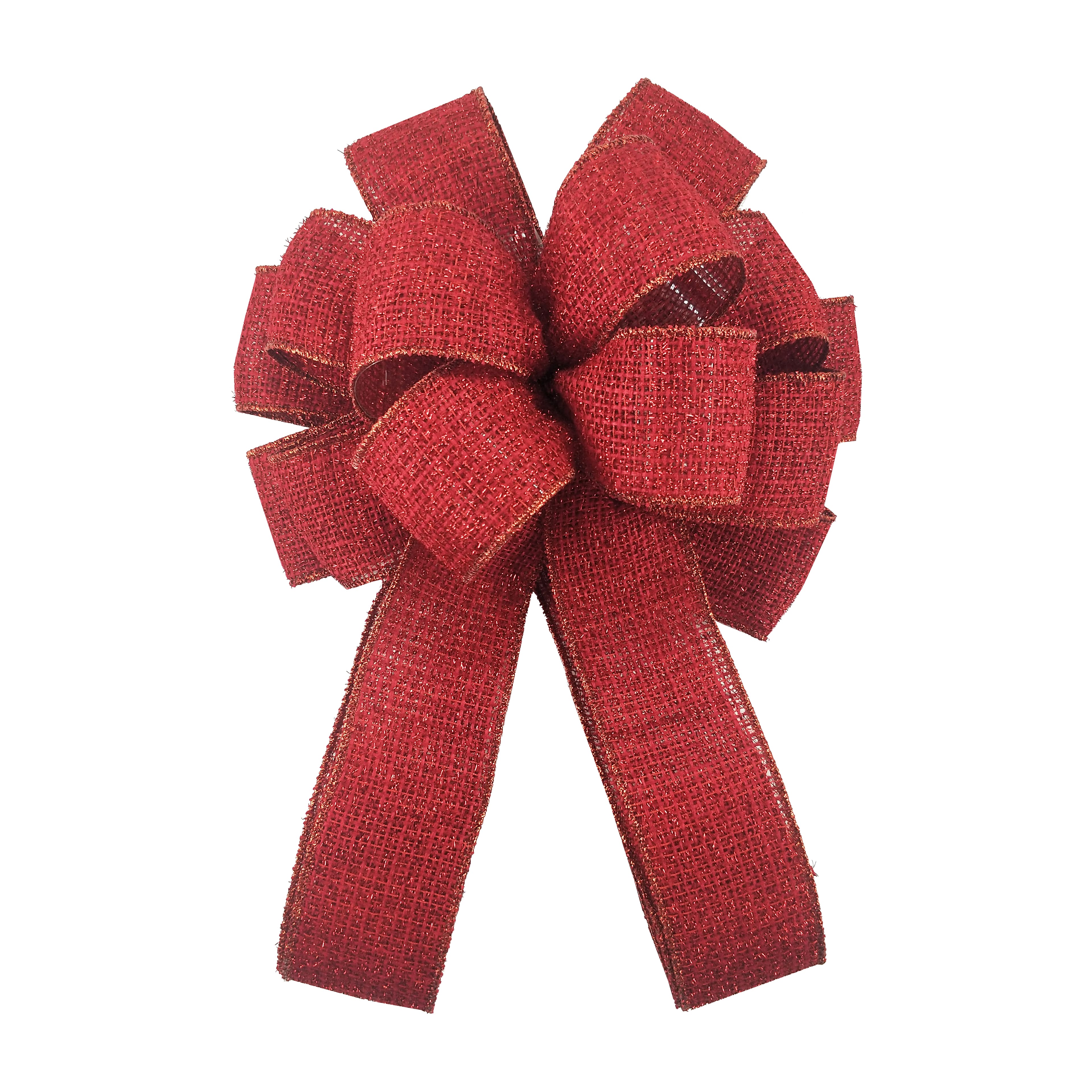NEW TRADITIONS SIMPLIFY YOUR HOLIDAY Large Red Glitter Ribbon Christmas  Tree Topper Bow and 12 Mini Bows (13-Pieces) 49995114DD - The Home Depot