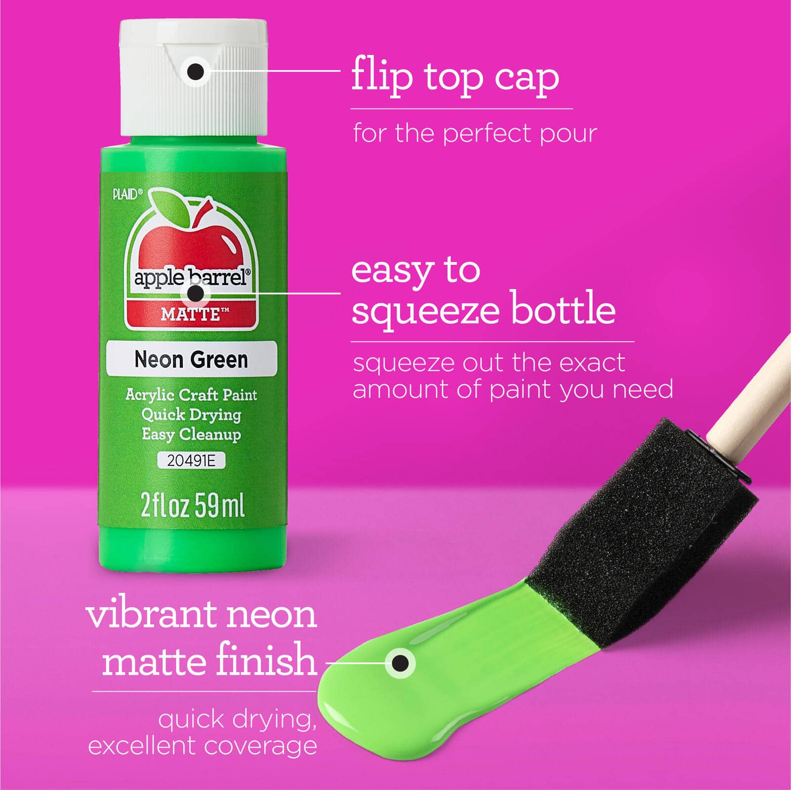 Apple Barrel&#xAE; Acrylic Neon Paints &#x26; Mod Podge 13 Piece Set