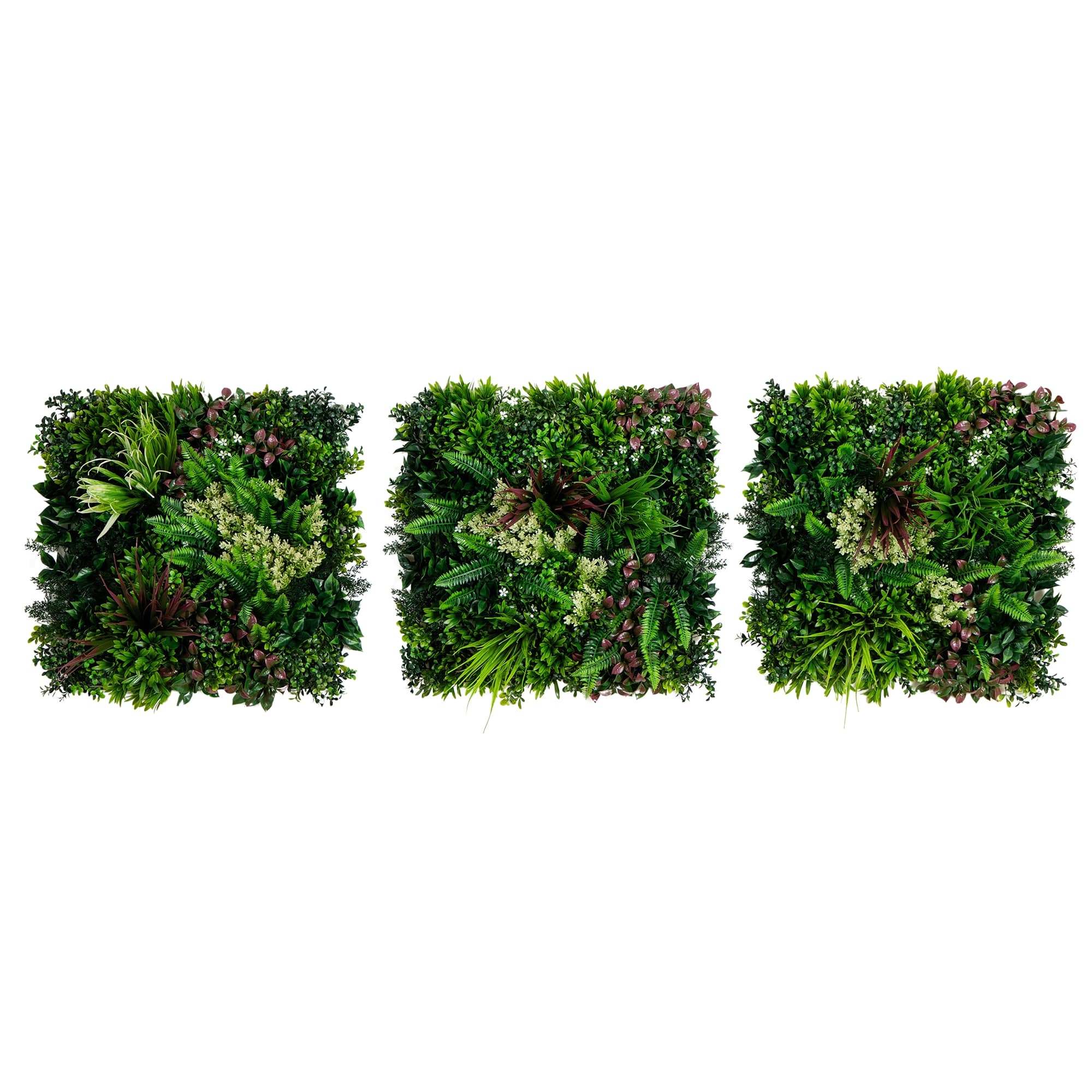 Nearly Natural 20in. x 20in. UV Resistant Corfu Island Artificial Living Wall Panels - Set of 3, image size:2000x2000