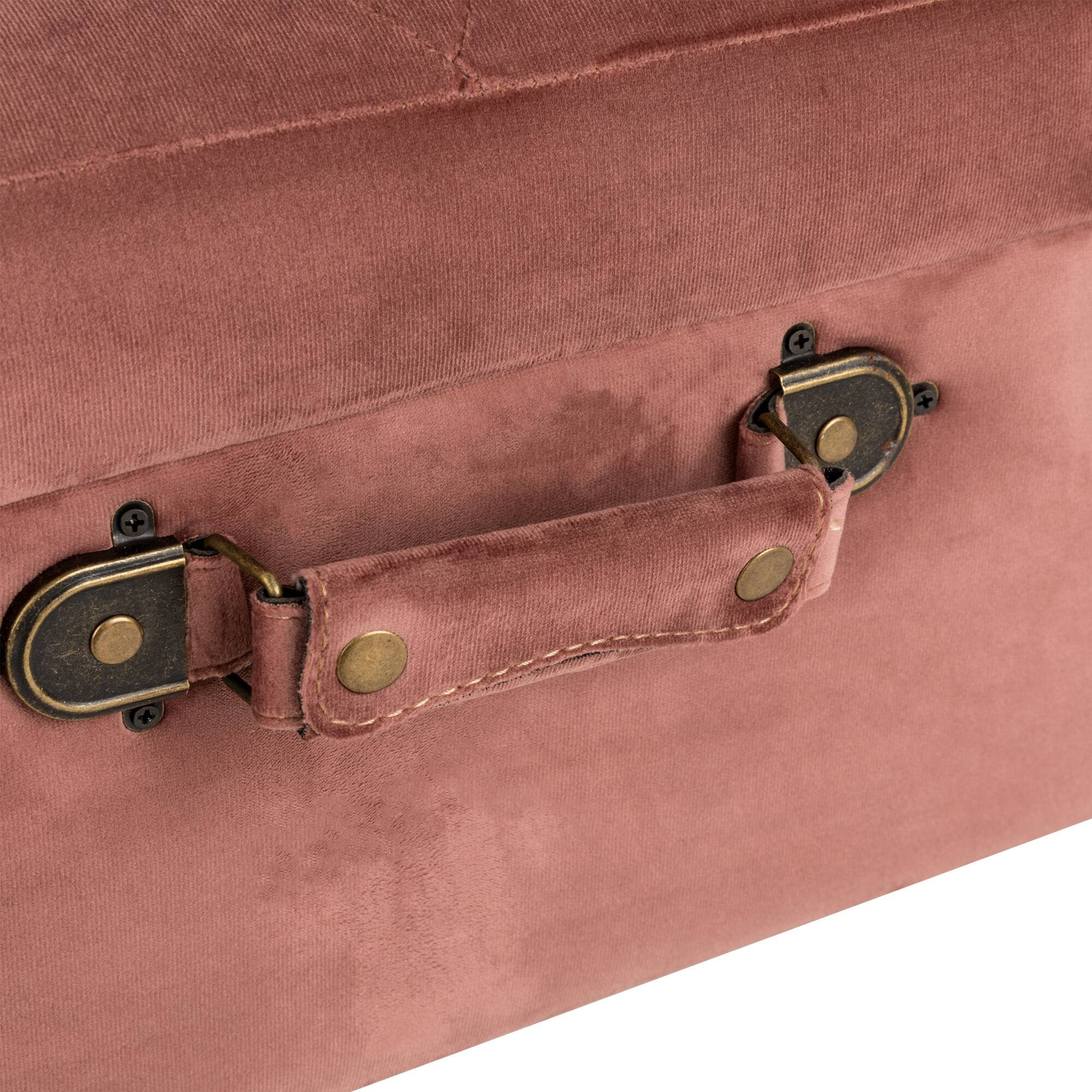 Glitzhome® Velvet Upholstered Storage Stool