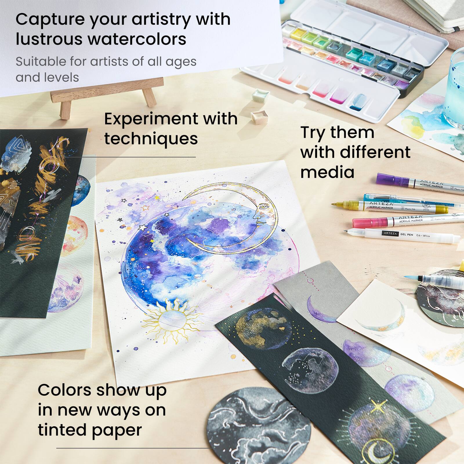 Arteza® 24 Color Metallic Watercolor Paint Set Michaels