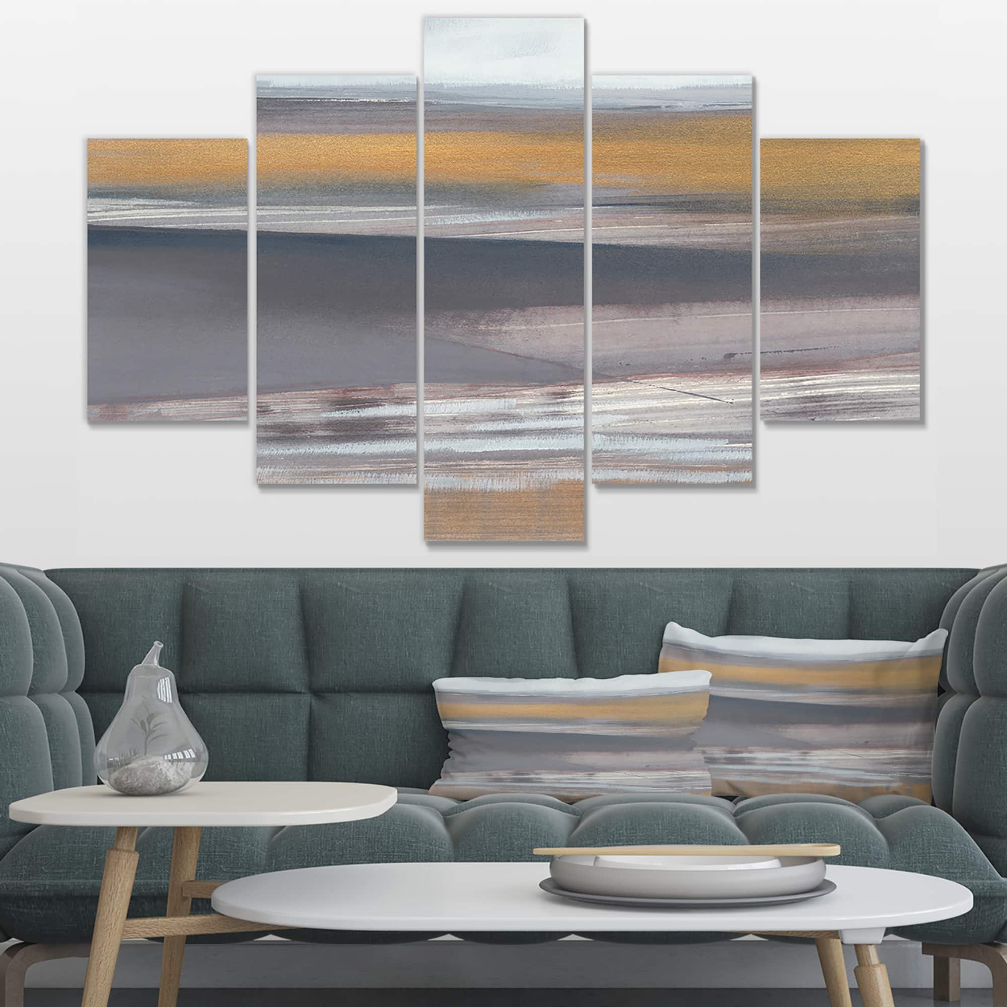 Designart - Misty Grey Beach - Nautical & Coastal Premium Canvas Wall Art