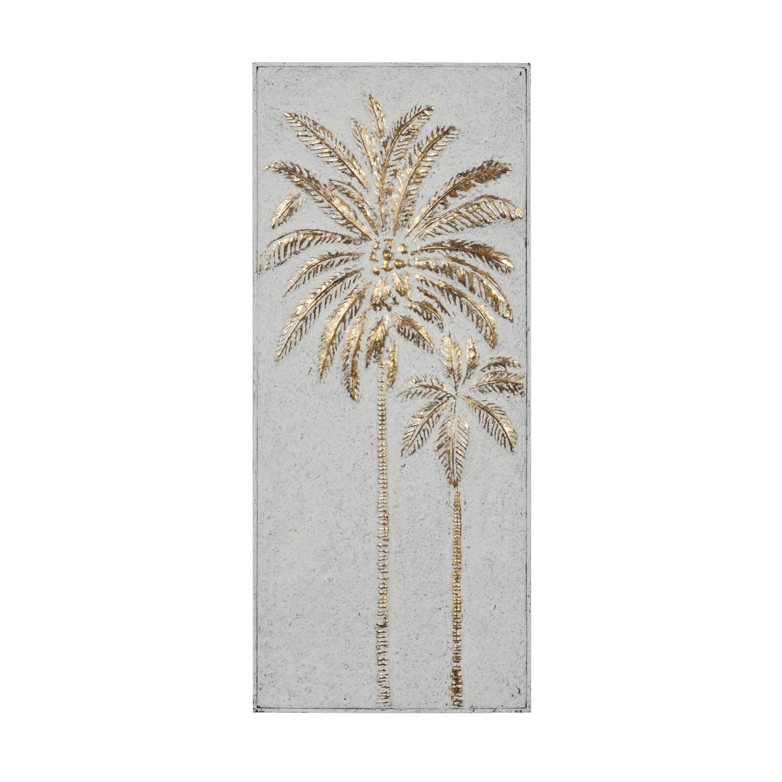 33" Gold Iron Coastal Palm Trees Wall Décor