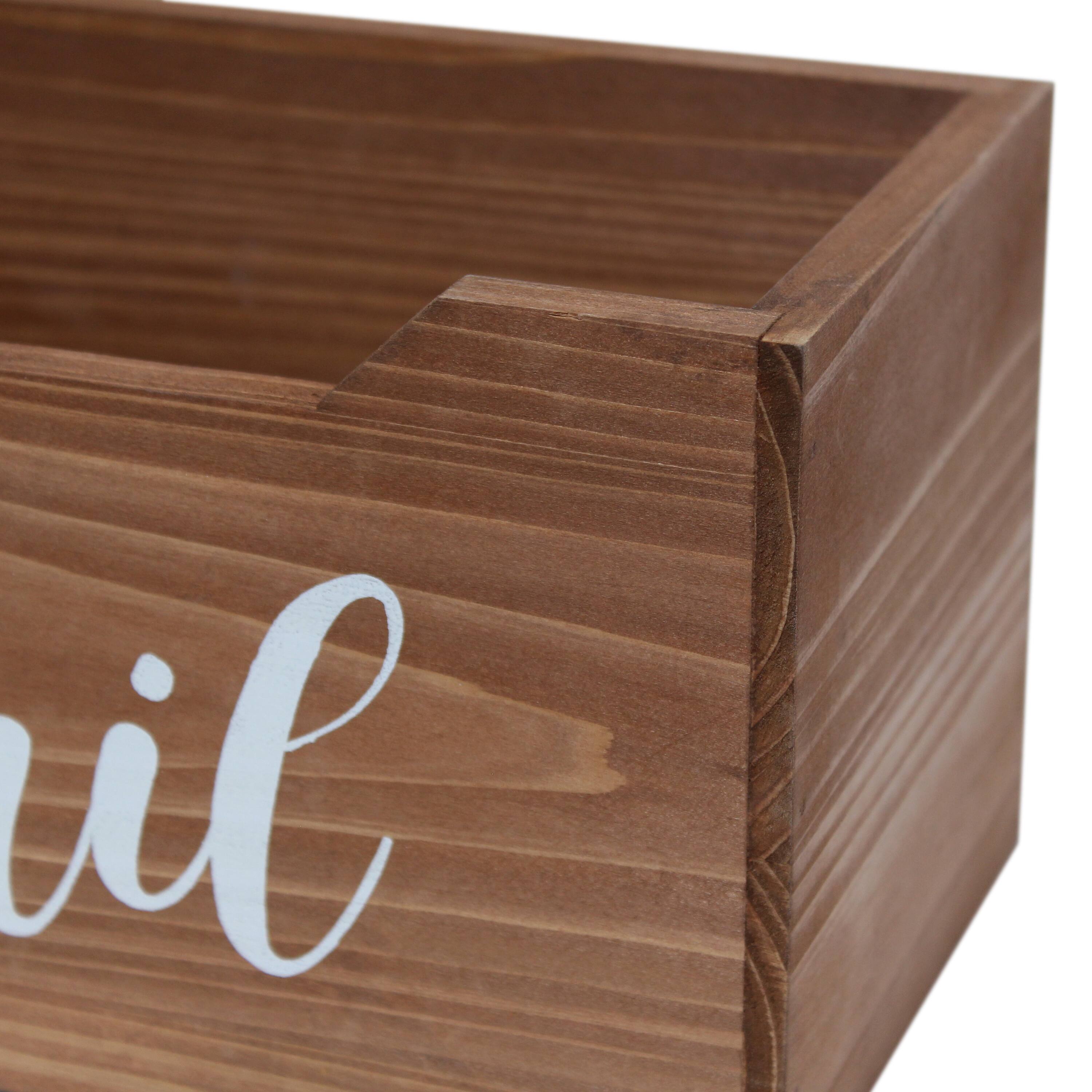 Elegant Designs Decorative Script Word Mail Organizer Box