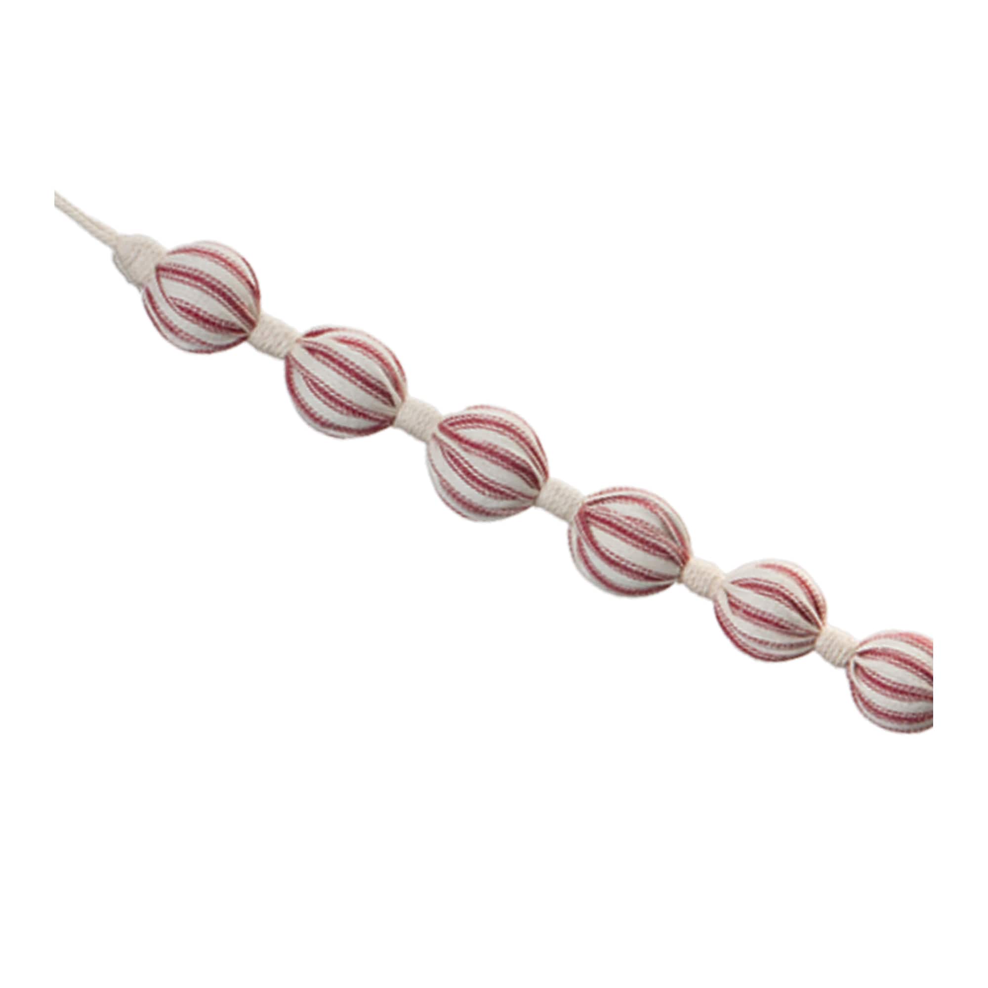 5.5ft. Red & Ivory Fabric Ball String Garlands, 2ct.