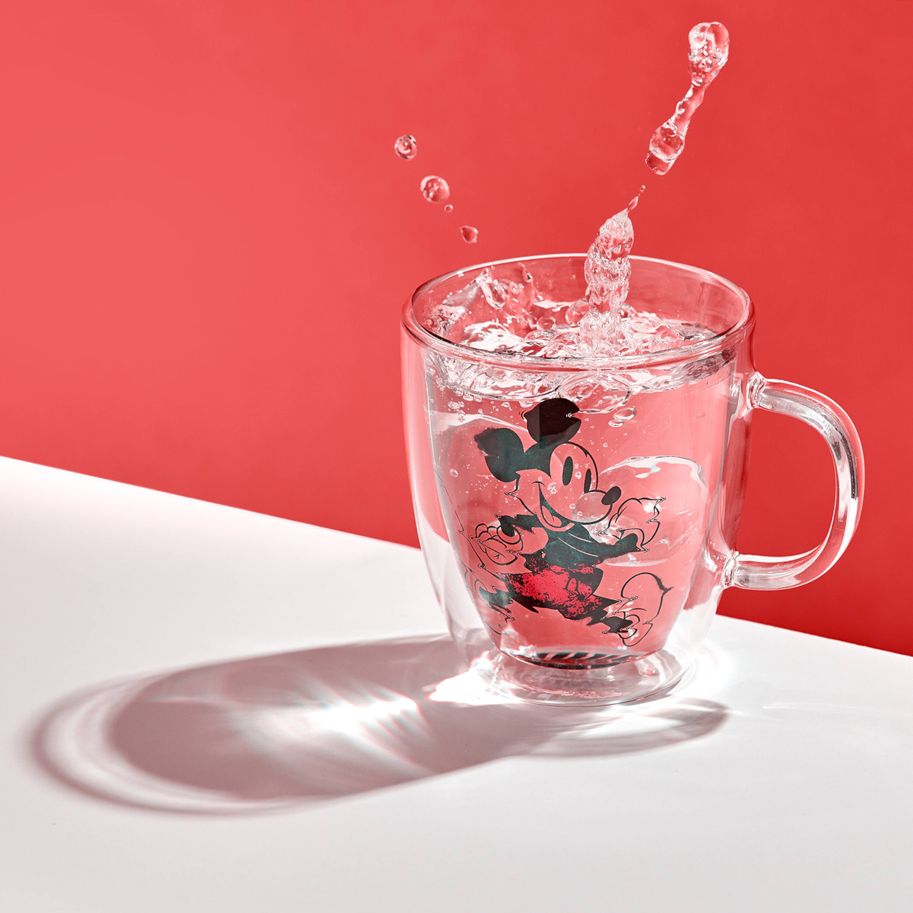 13.5oz. Disney® Mickey Mouse Glitch Glass Mugs, 2ct.