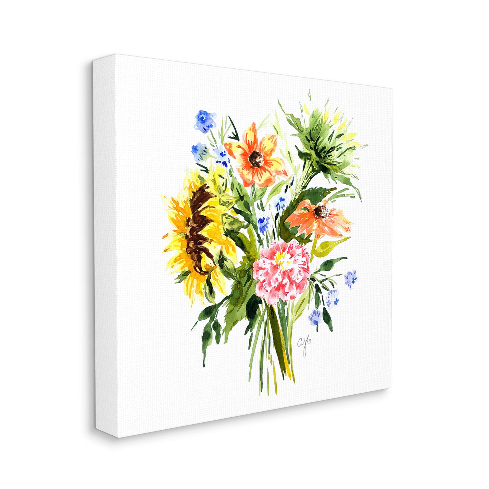 Stupell Industries Summer Floral Blooming Bouquets Vivid Country Flowers Canvas Wall Art