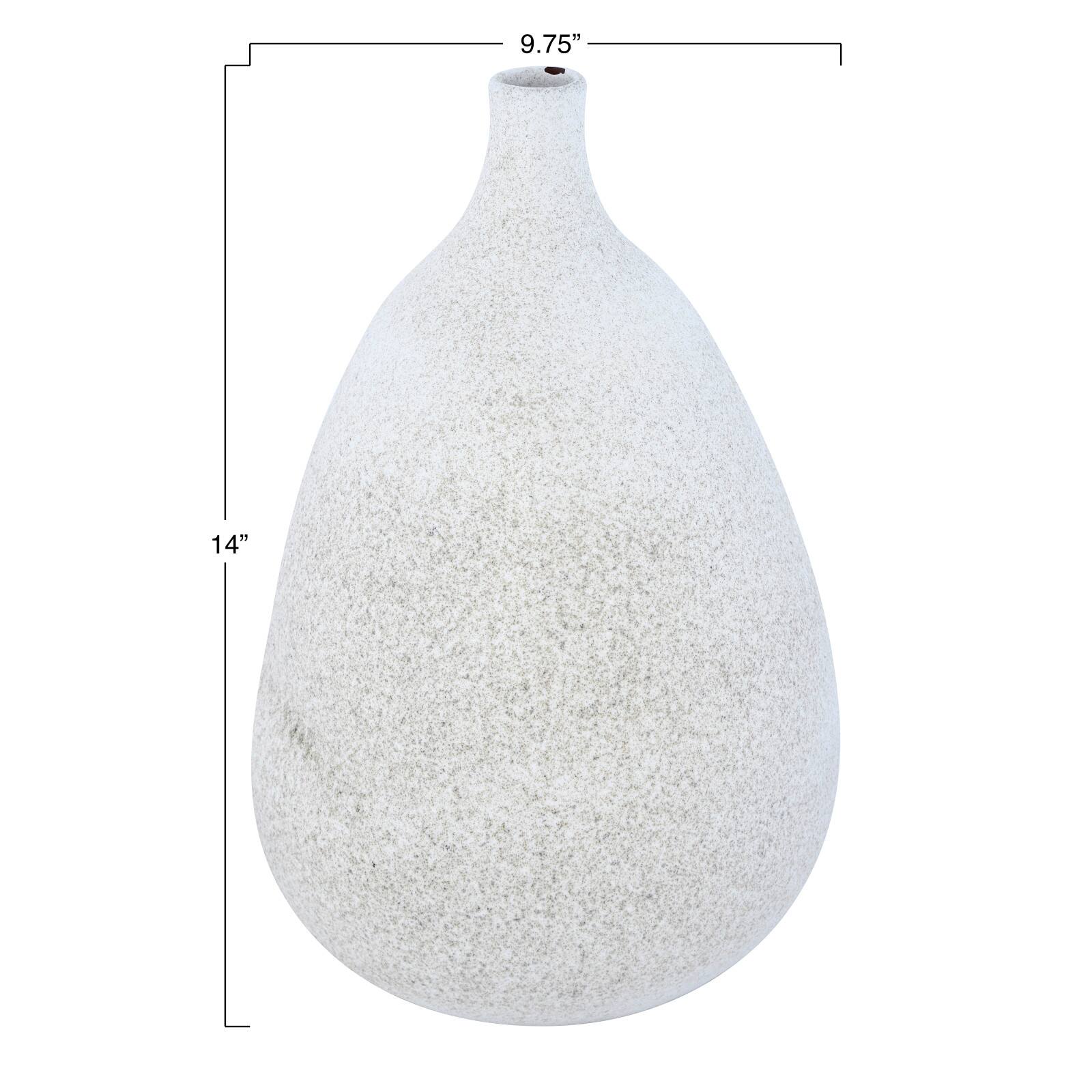 Hello Honey® 14" Large Textured Terracotta Vase with Narrow Top