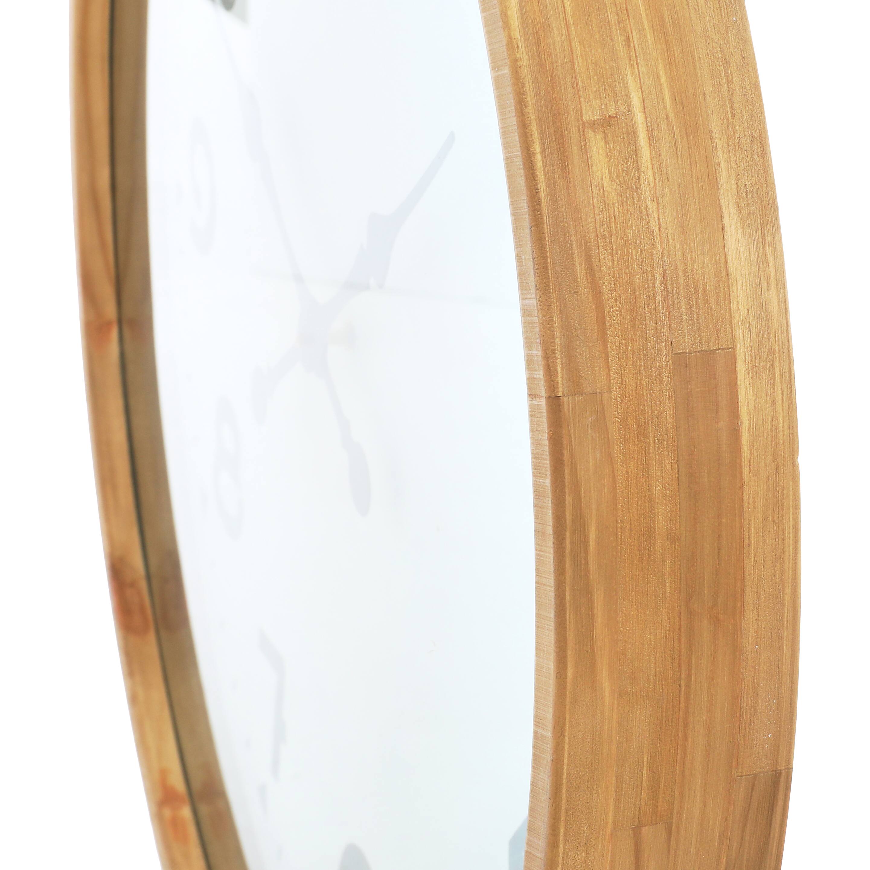 Hello Honey&#xAE; 29&#x22; Round Natural Wood and Metal Wall Clock