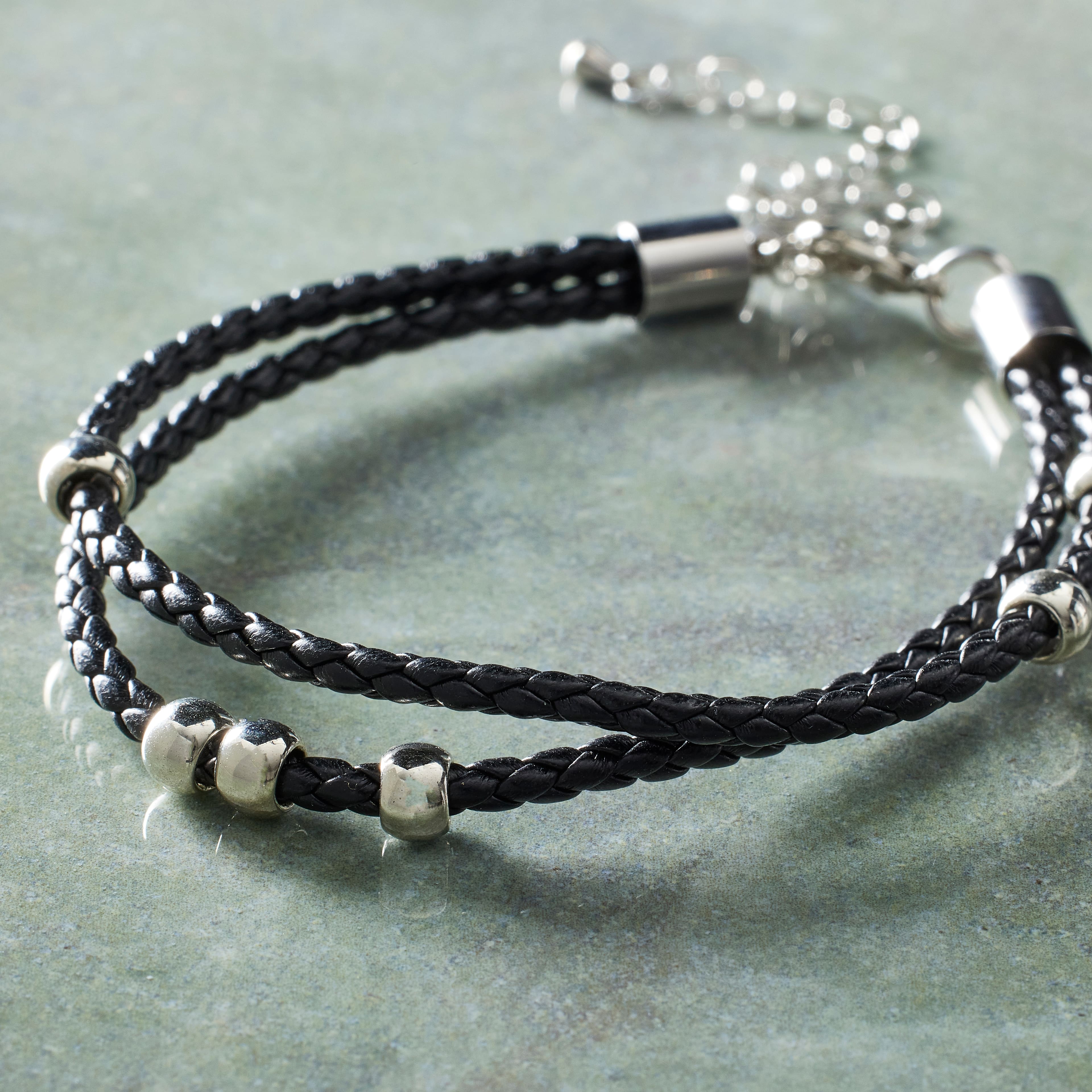 Black Faux Leather Bracelet by Bead Landing™