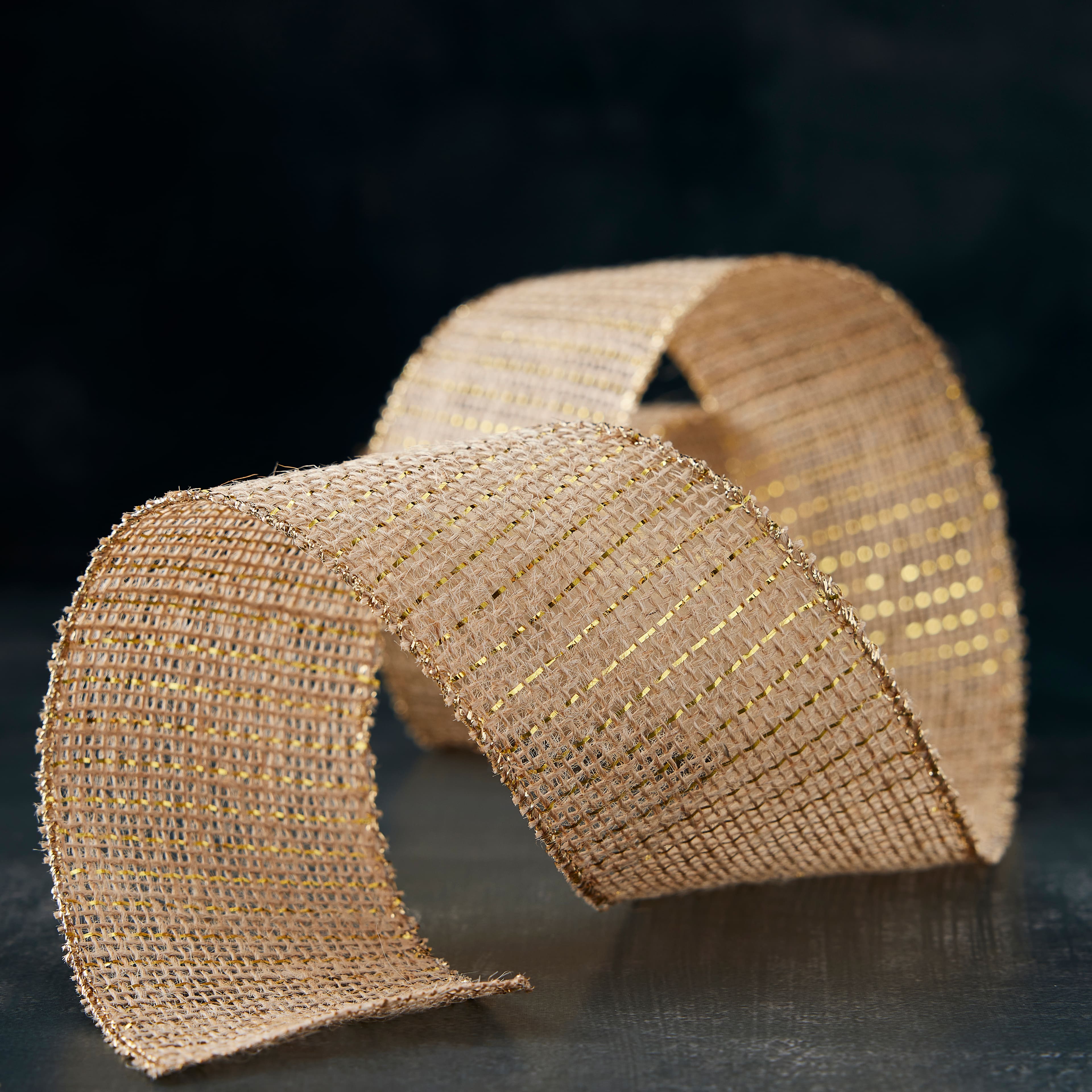 2.5'' x 3 yd. Metallic Jute Ribbon by Celebrate It®