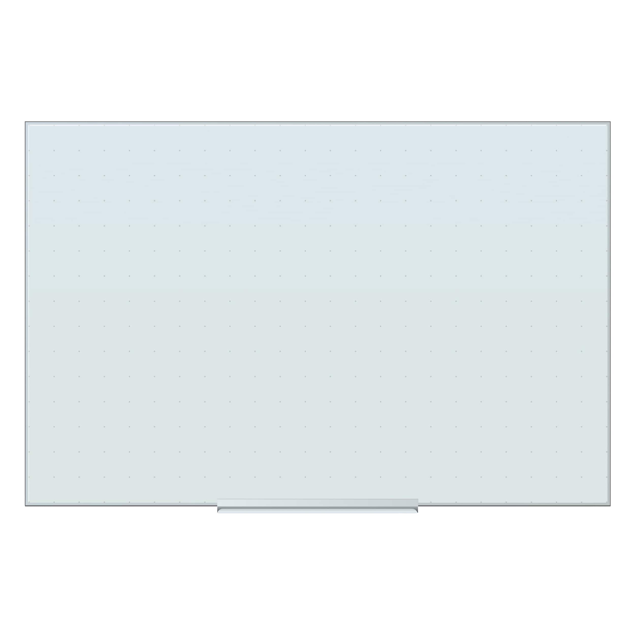 U Brands White 36" x 24" Frosted Frameless Ghost Grid Glass Dry Erase Board