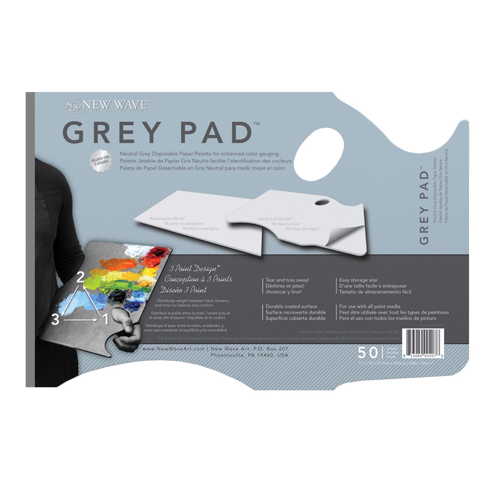 New Wave® Grey Pad™ Paper Palette, 11" x 16"