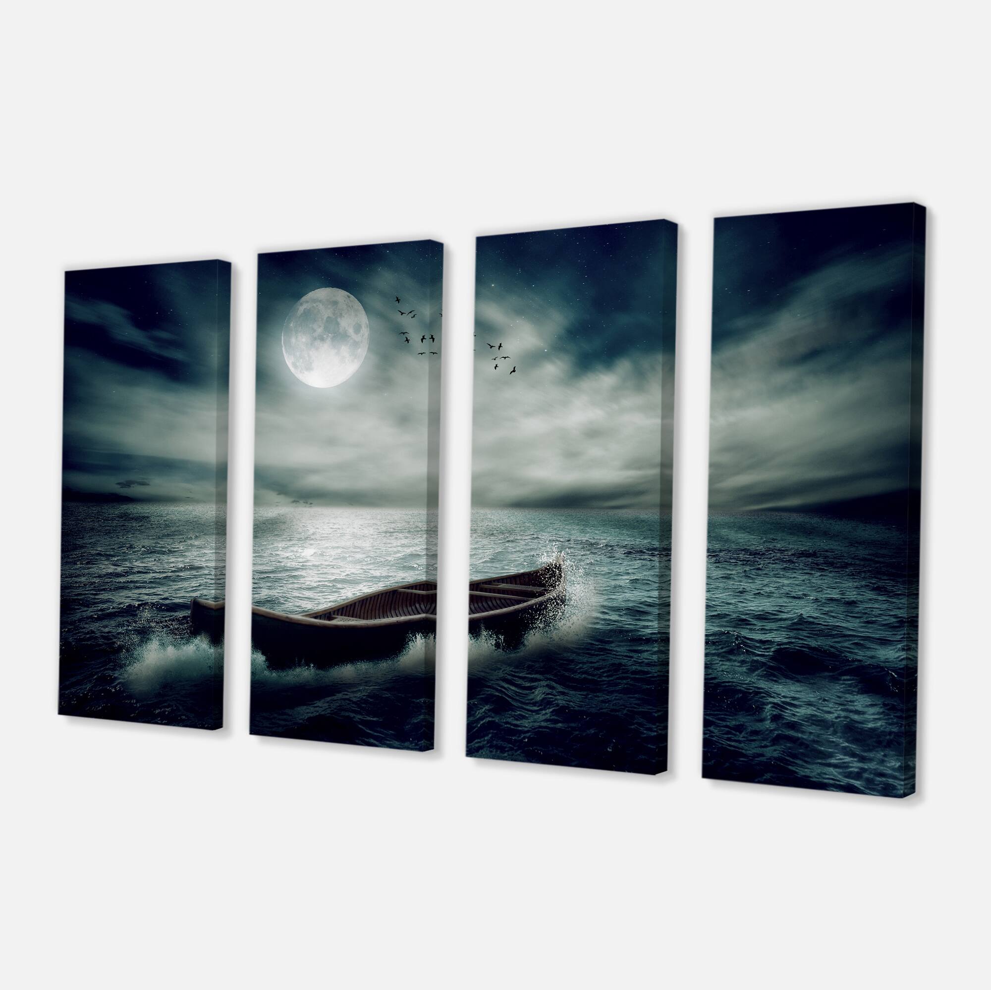 Designart - Boat Drifting Away After Storm