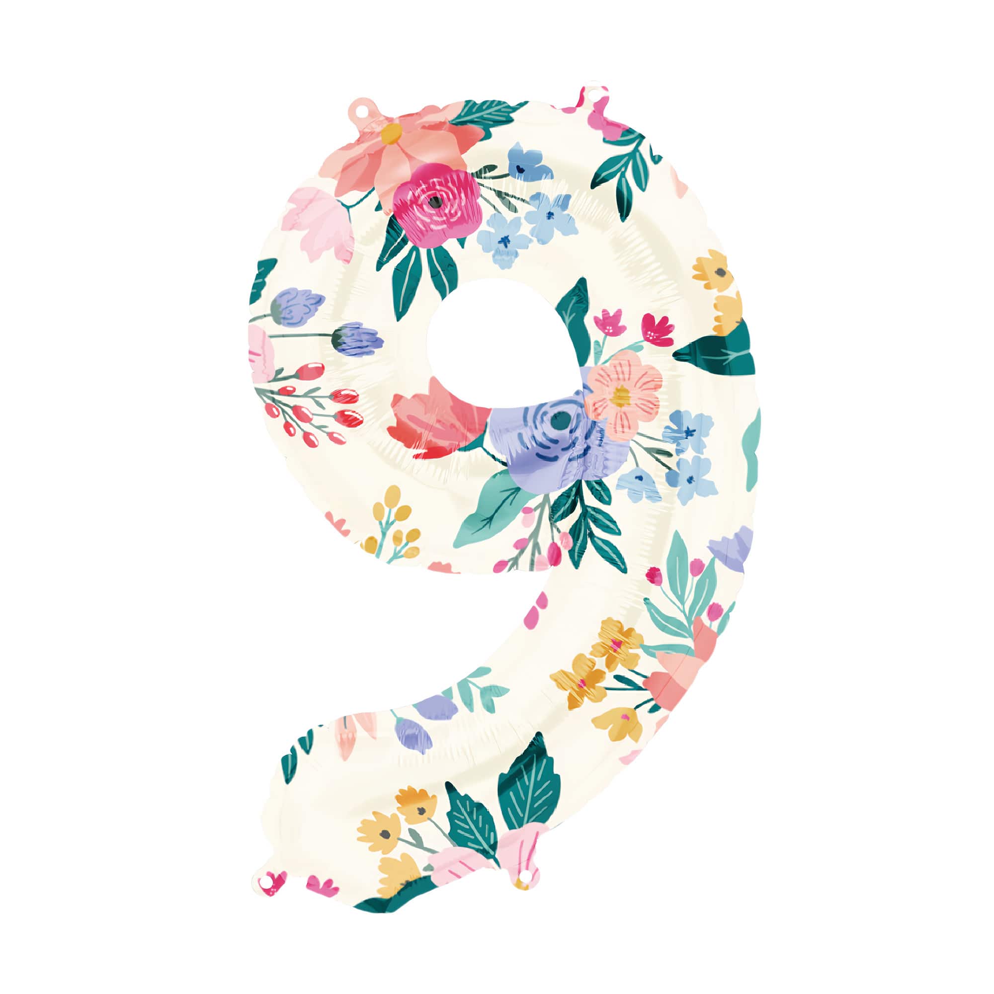 34" Floral Number Foil Balloon